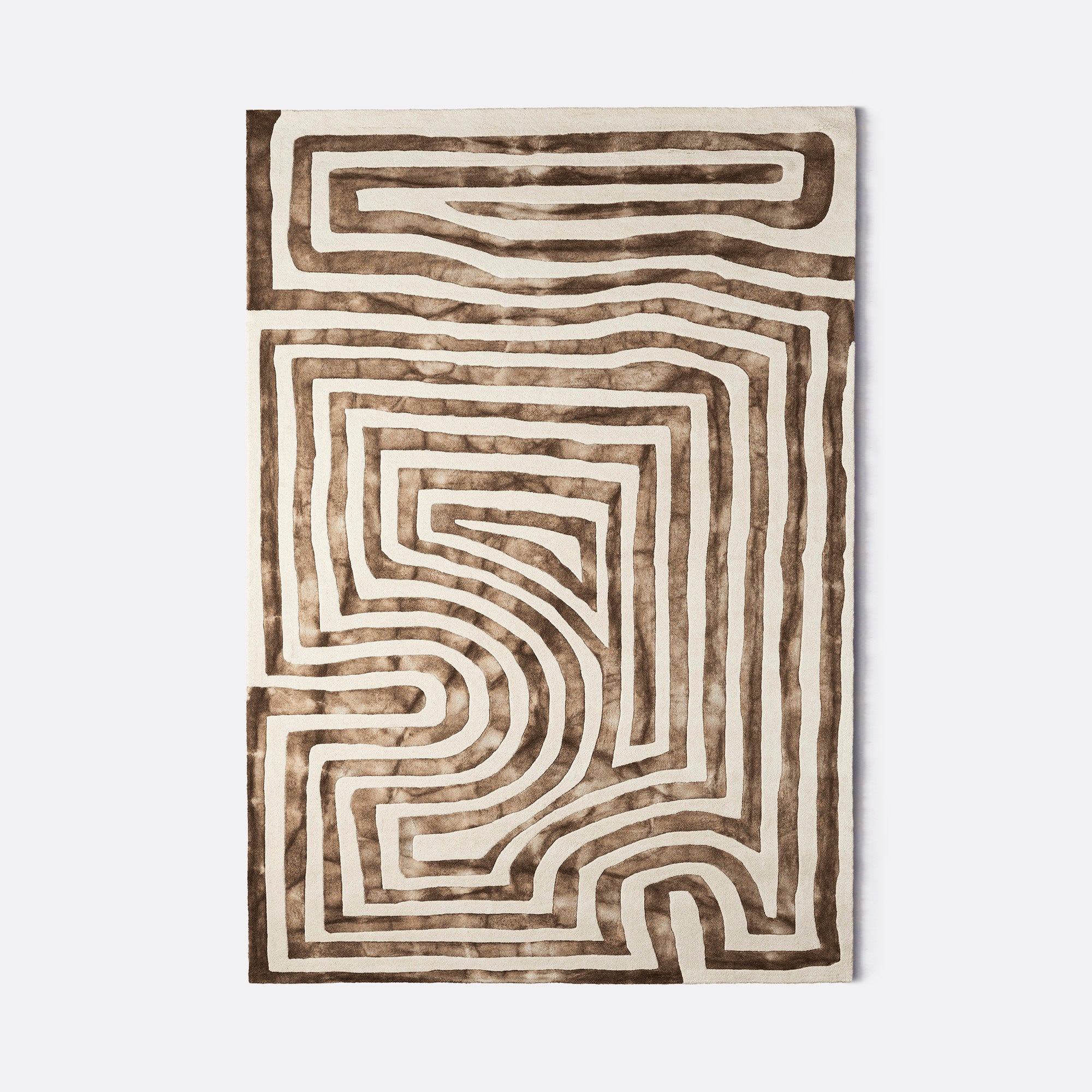 Psychedelic Labyrinth Rug Beige