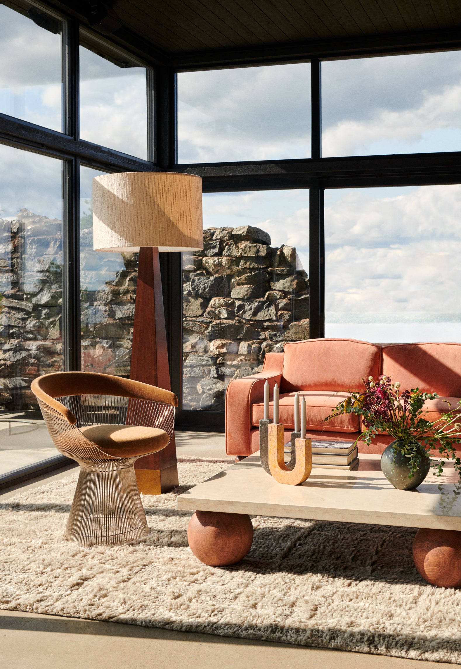 ARCO Candle Holder Gray Marble