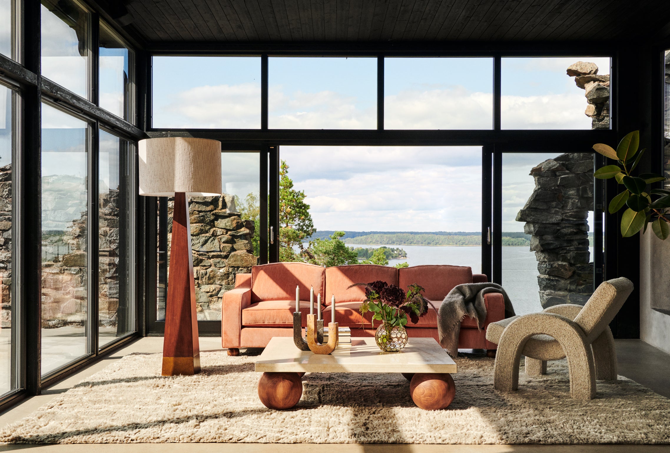 ARCO Candle Holder Gray Marble