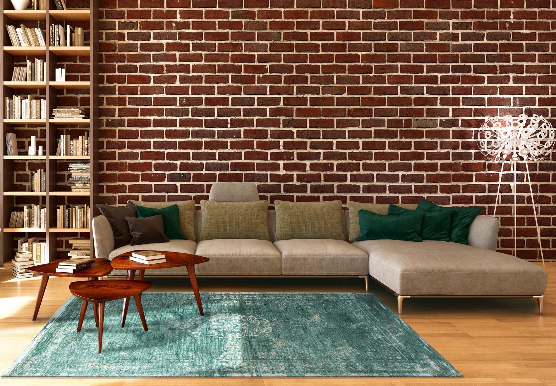 Medallon rug Jade Green