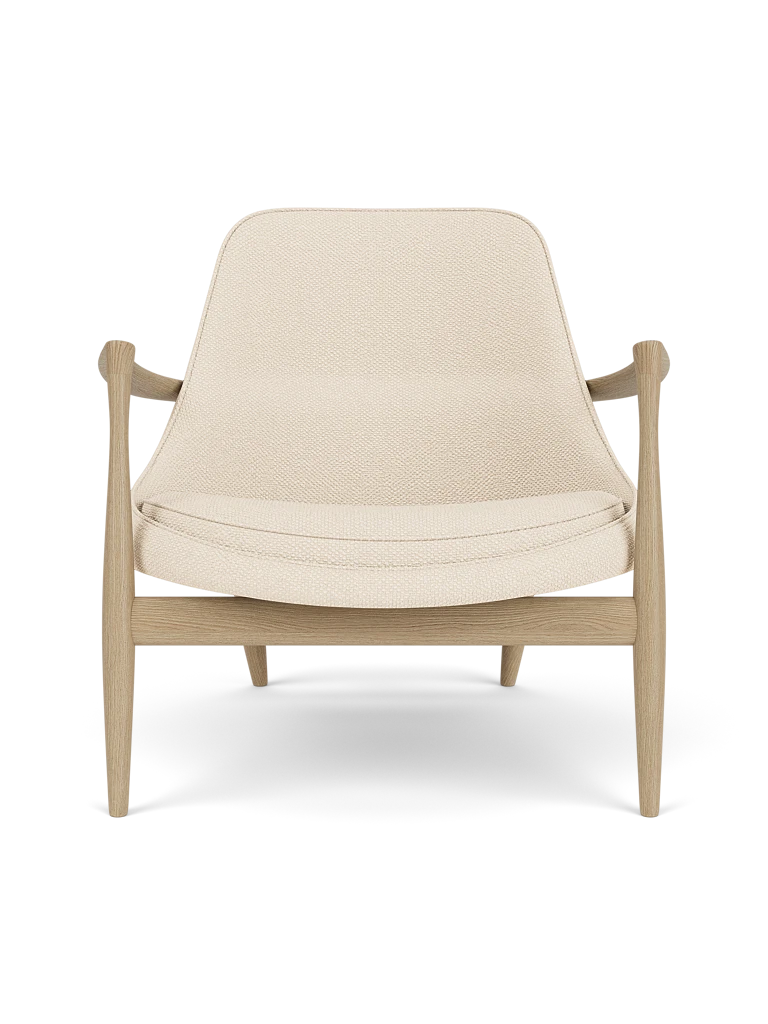 ELIZABETH cream armchair with oak base