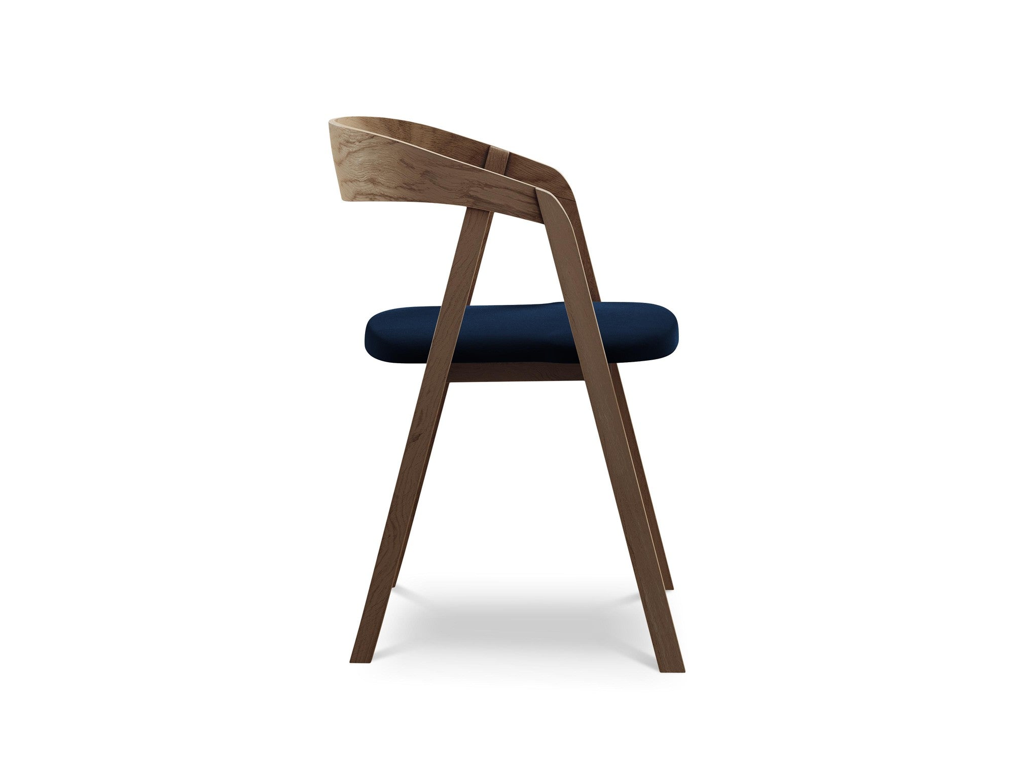 Velvet Chair ERIKA Royal Blue with Beech Base
