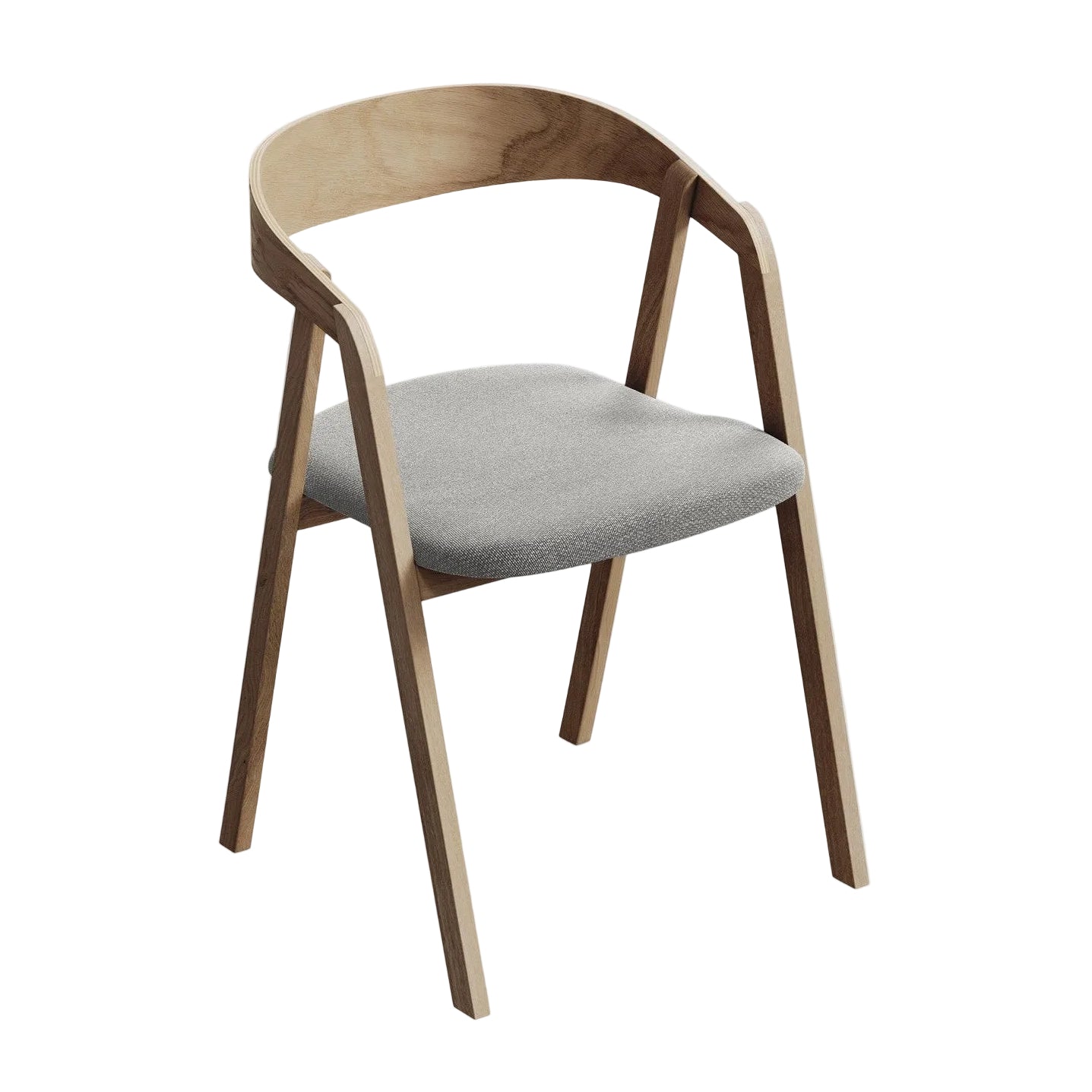 ERIKA chair in light gray boucle with a beech base