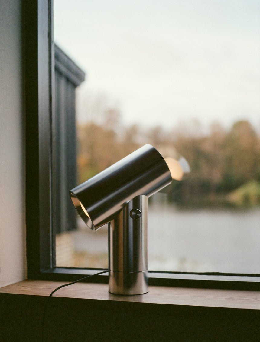 Table lamp BEAM polished aluminum