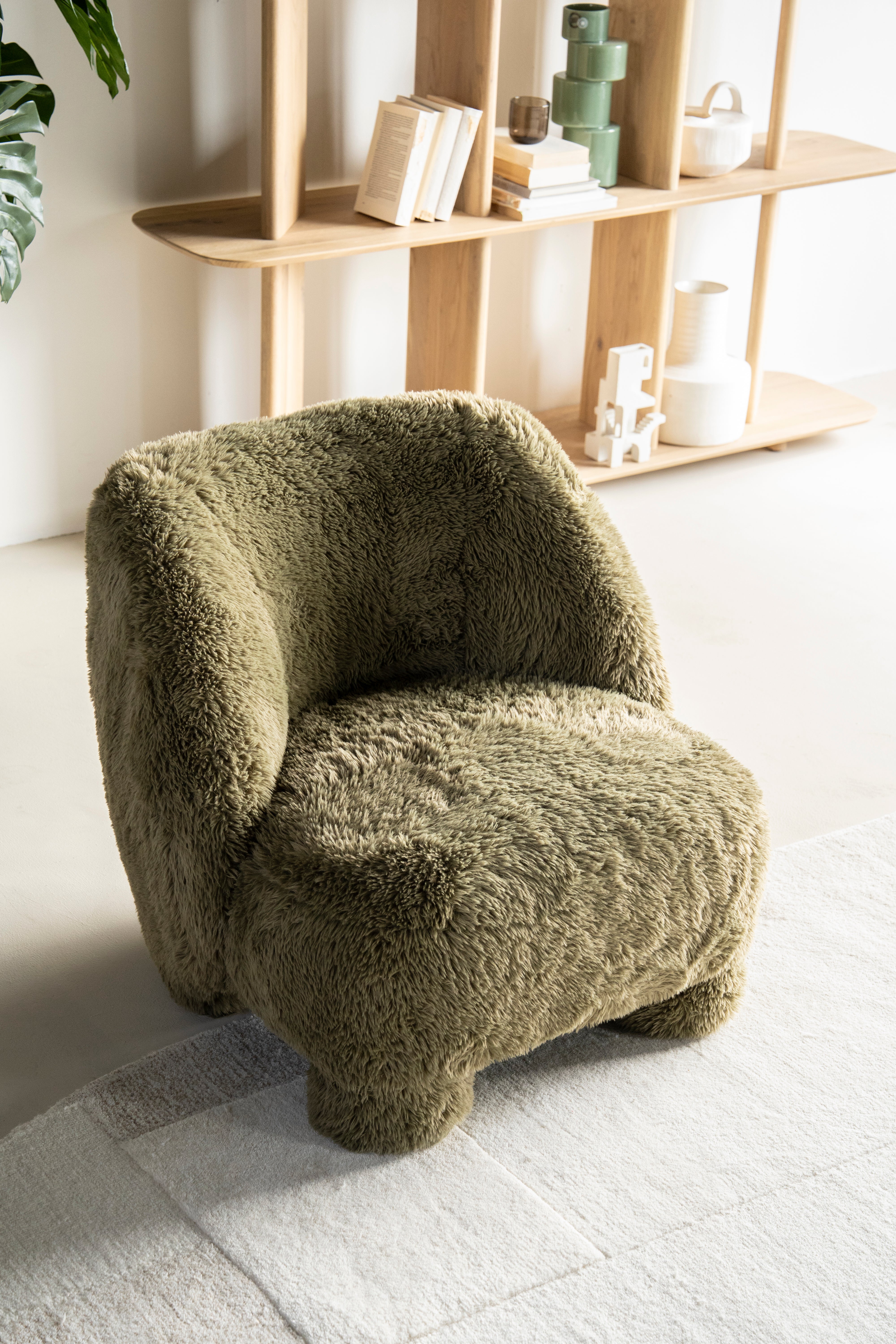 SAMSON Cream Fur Armchair