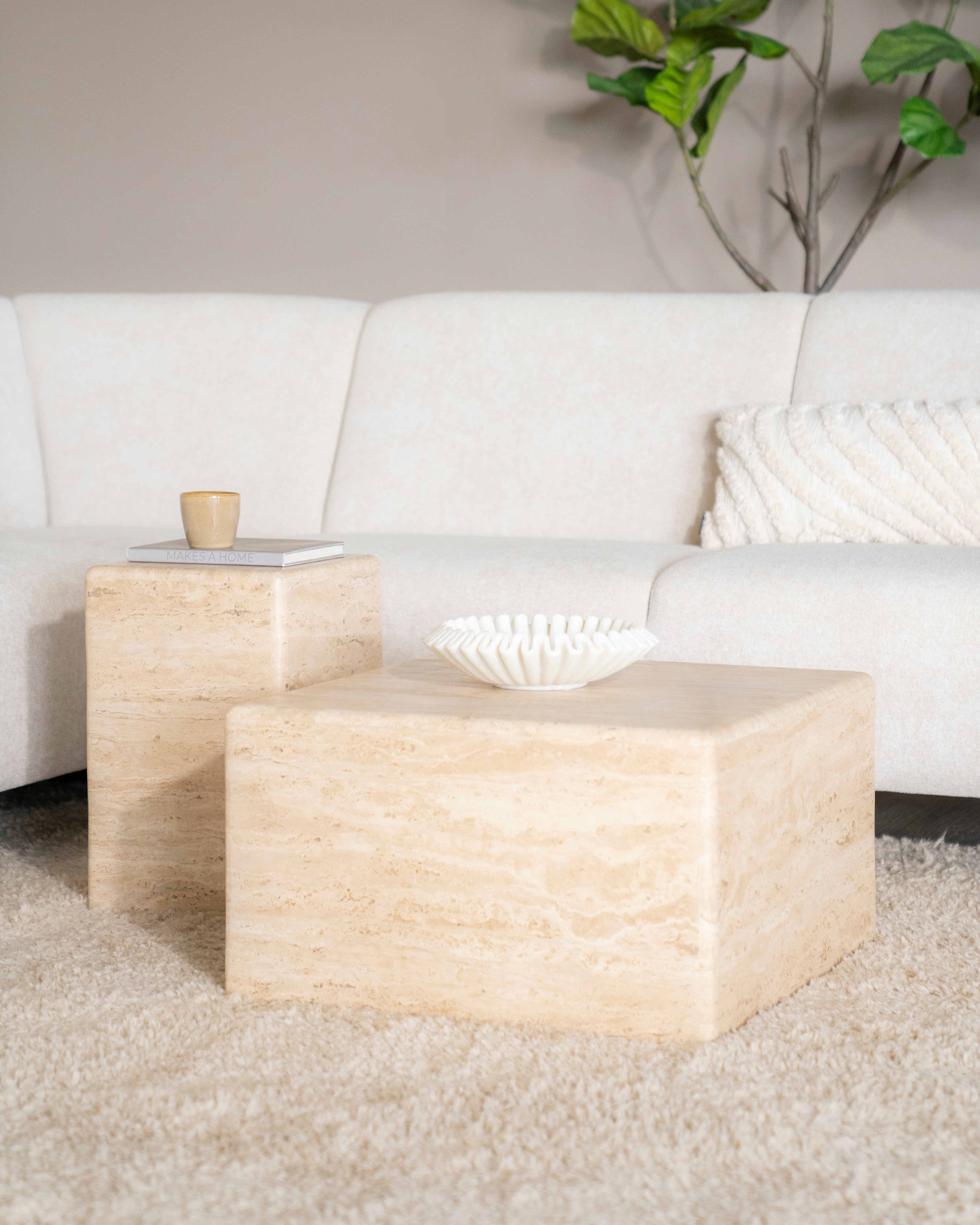 DONTA travertine coffee table