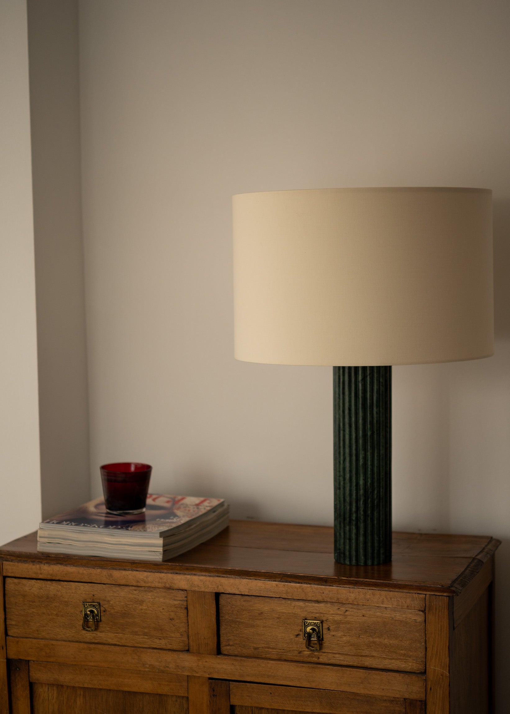 Stolná lampa FLUTA zelený mramor