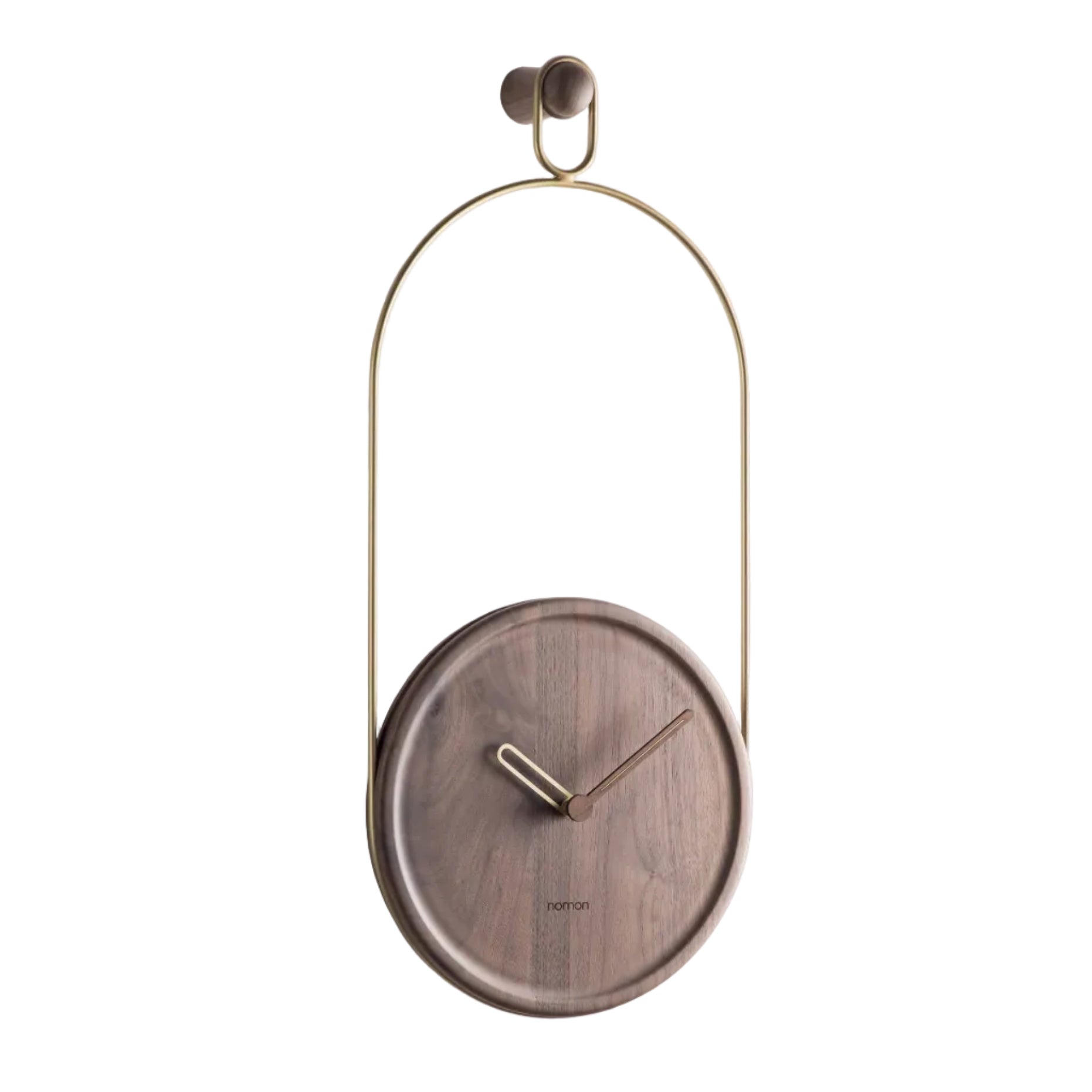 Wall Clock ESLABON Walnut Wood with Brass