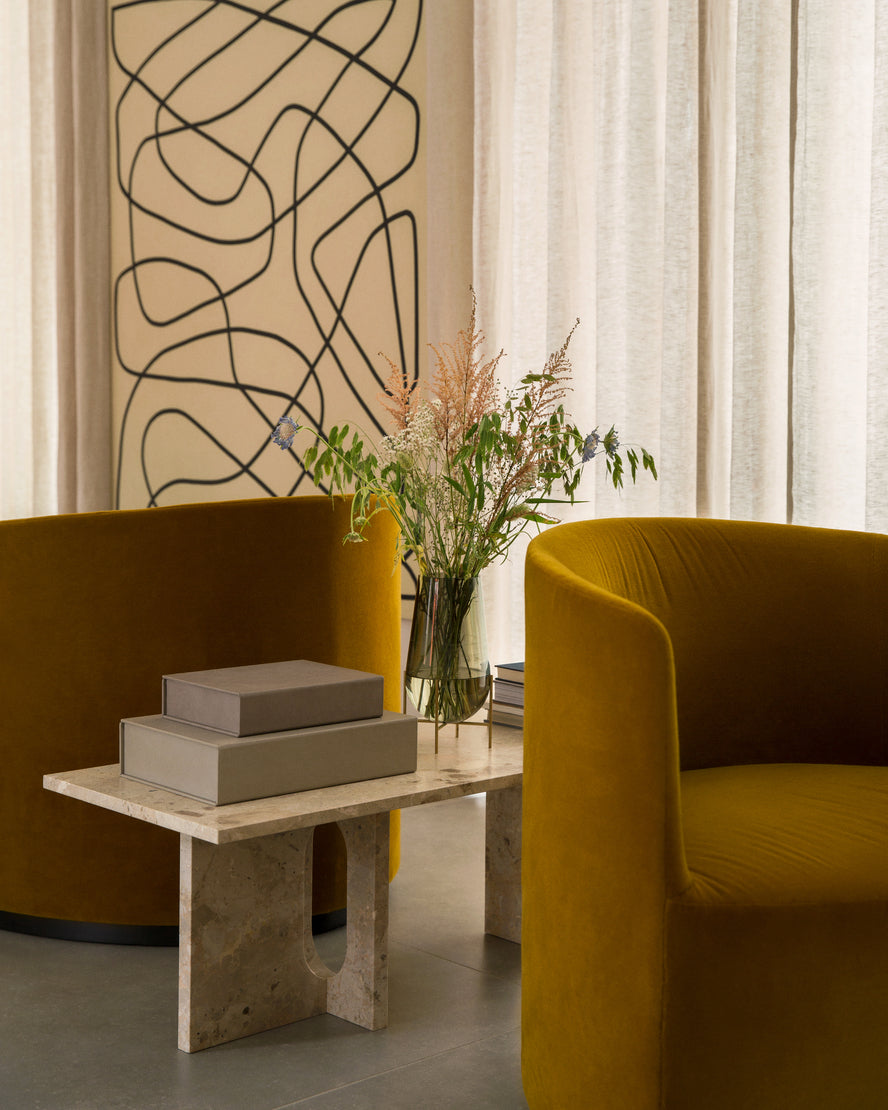 Kávový stolík ANDROGYNE béžový mramor