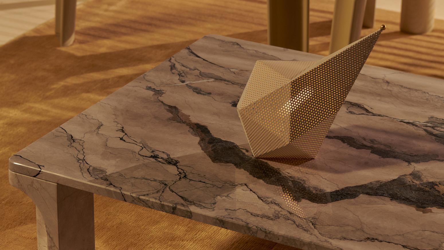 DORIC cream-gray ceramic coffee table