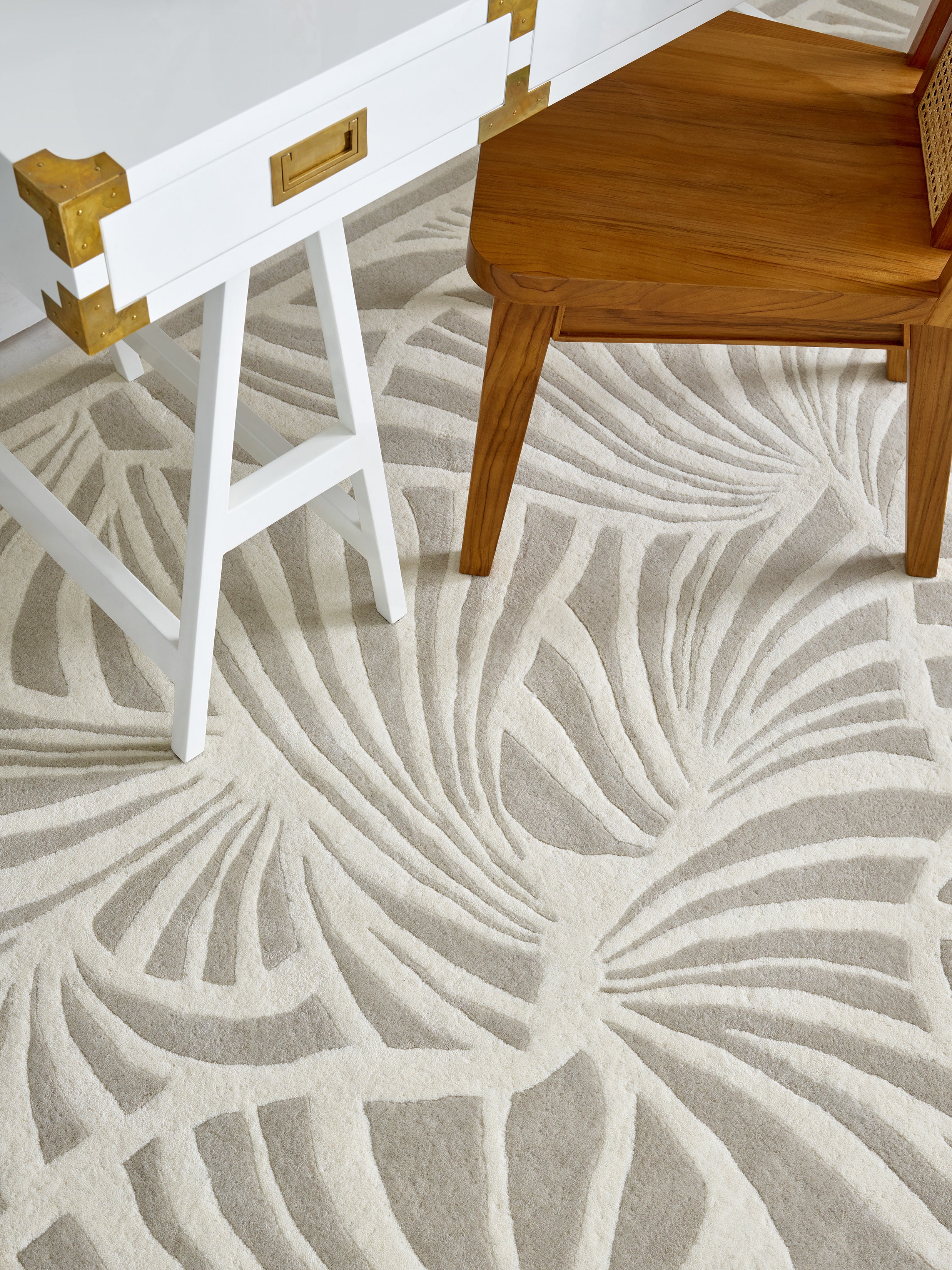 Beige JAPANESE FANS Rug