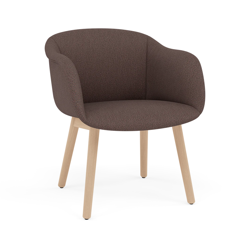Stolička FIBER SOFT personalizovaná s drevenou základňou