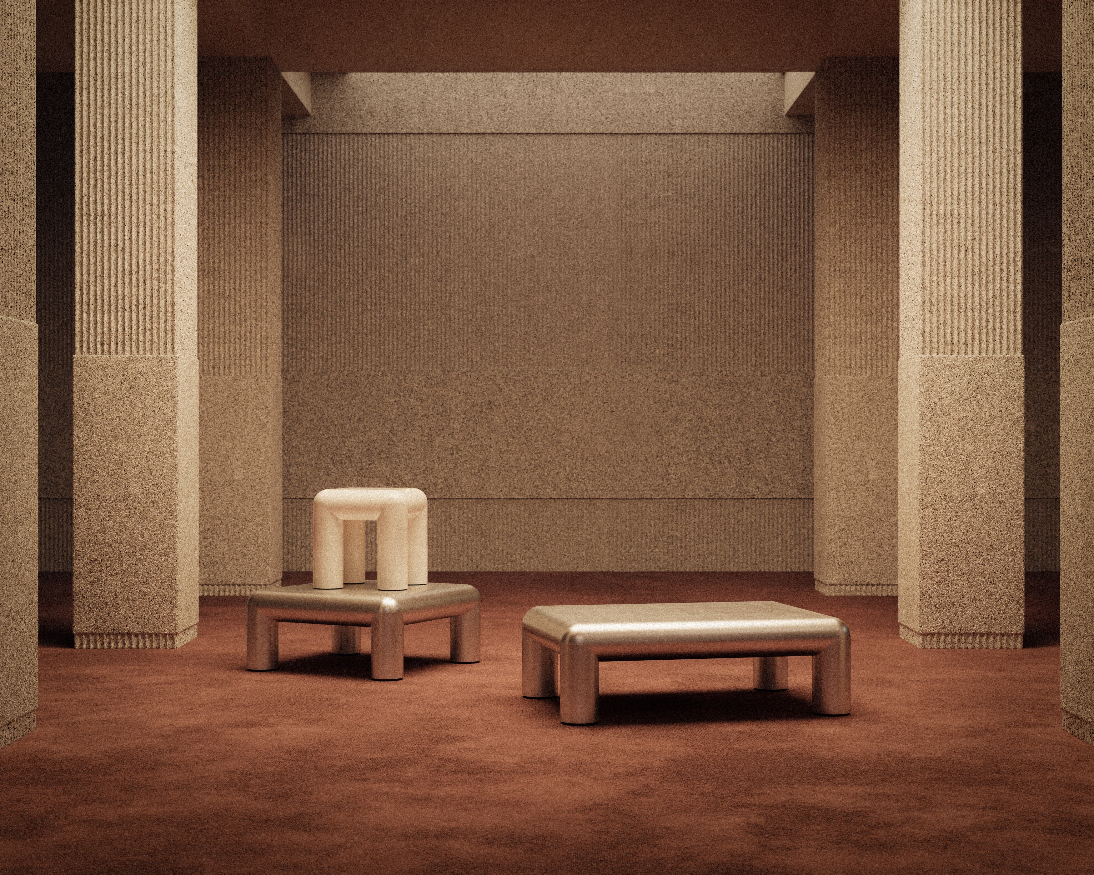 CUBIO Light Beige Side Table