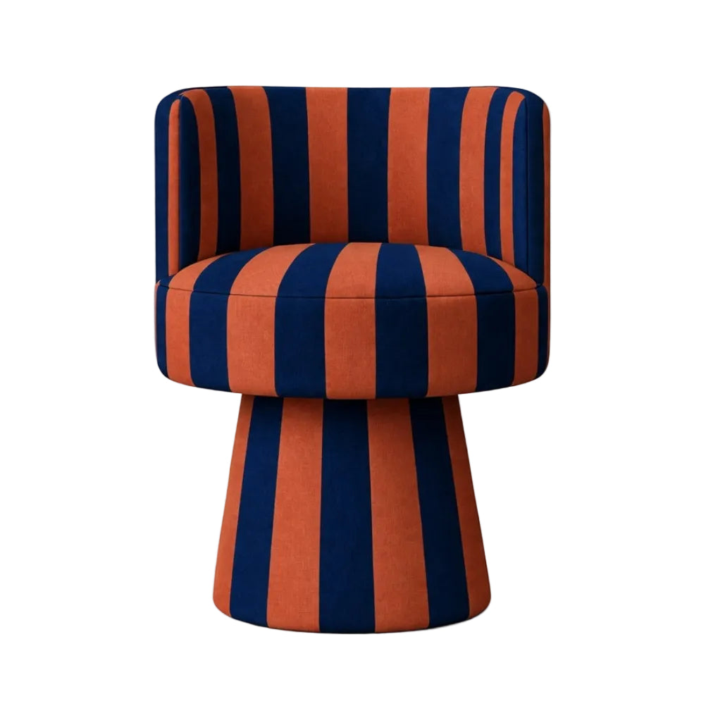 Fotel obrotový LINEA SOFT oranžový s modrou