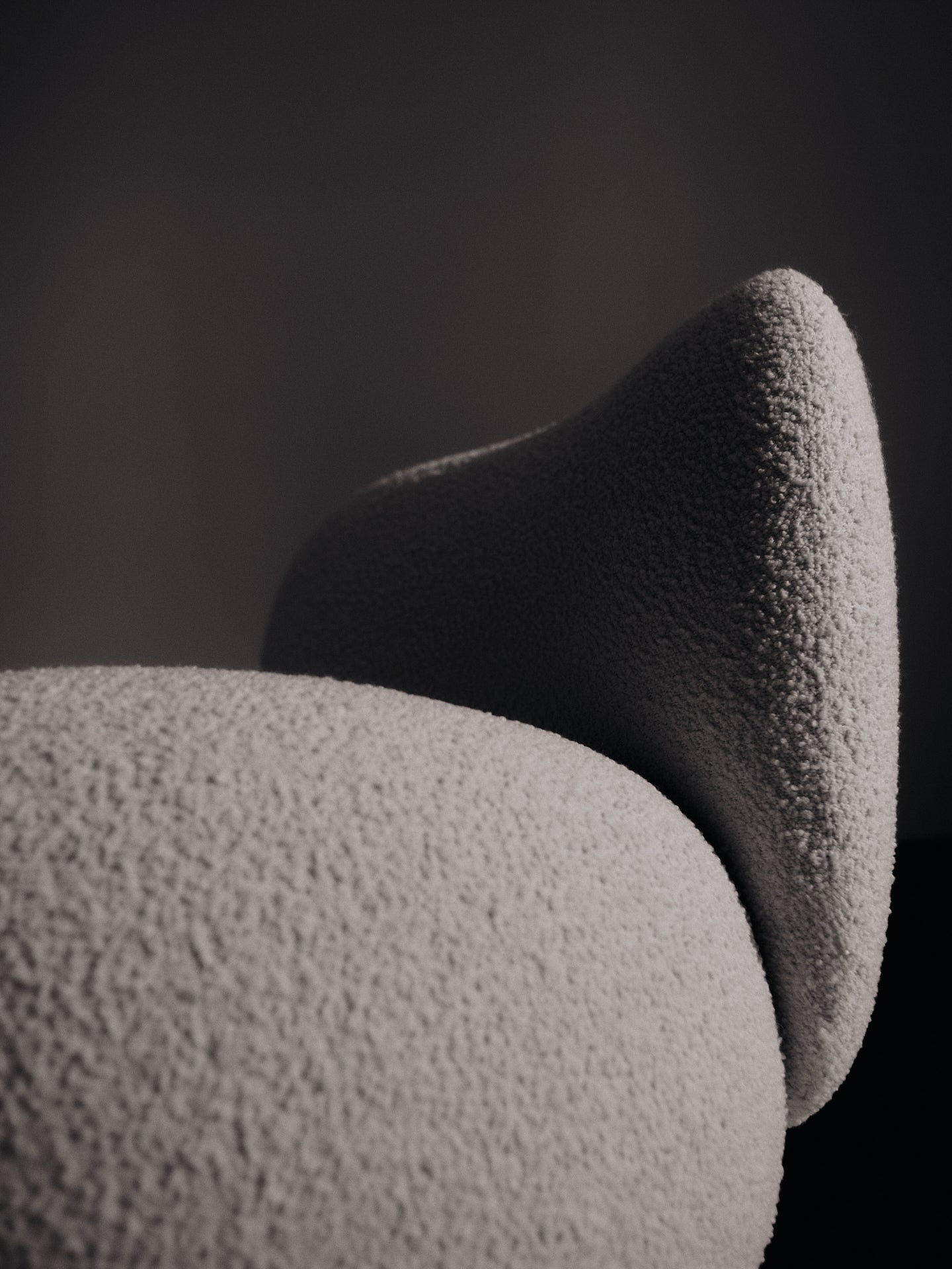 RICO PICCOLO LOUNGE Swivel Armchair Nordic Bouclé Broken White