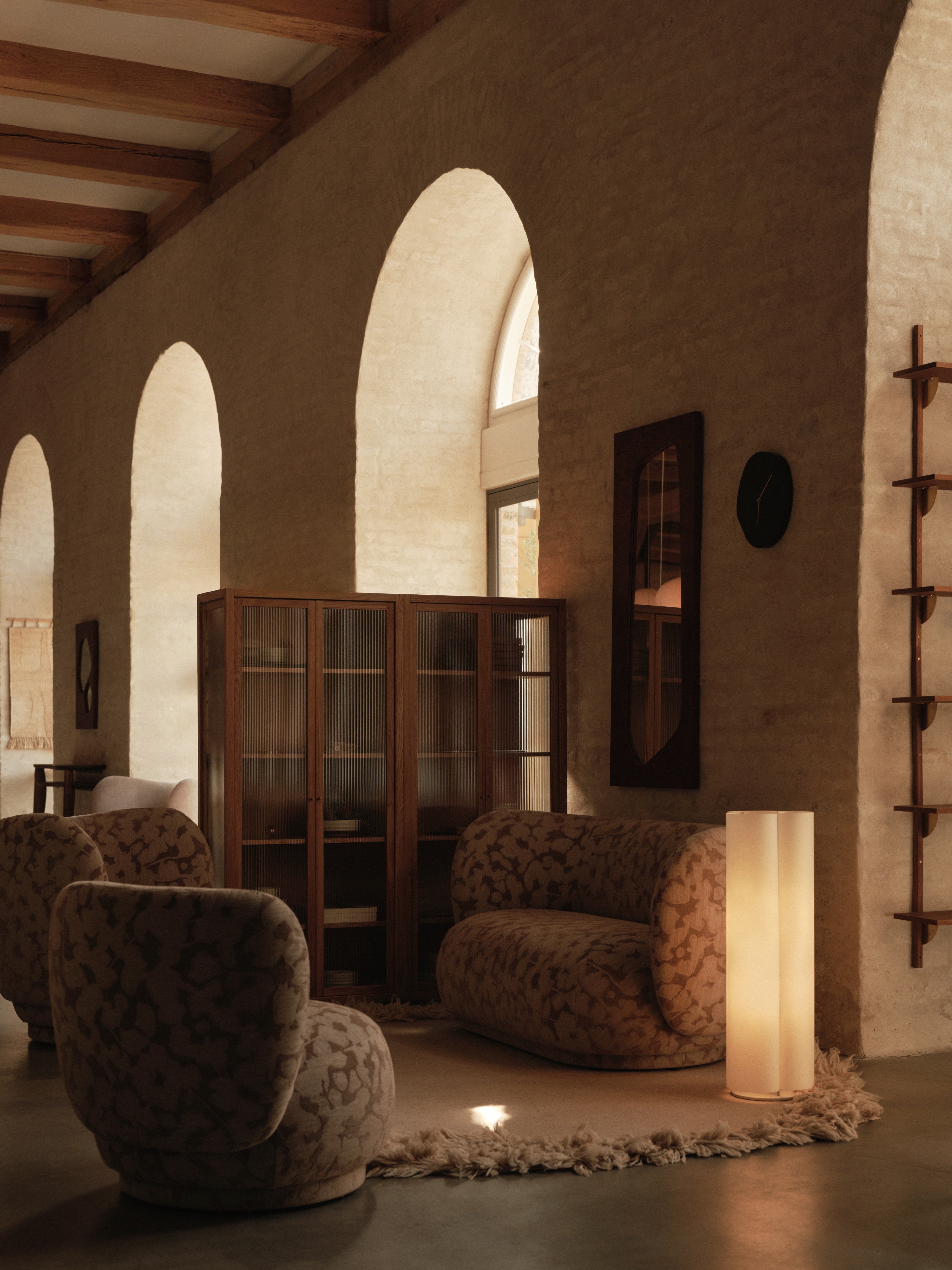 Otočný fotel RICO PICCOLO LOUNGE hnedý boucle