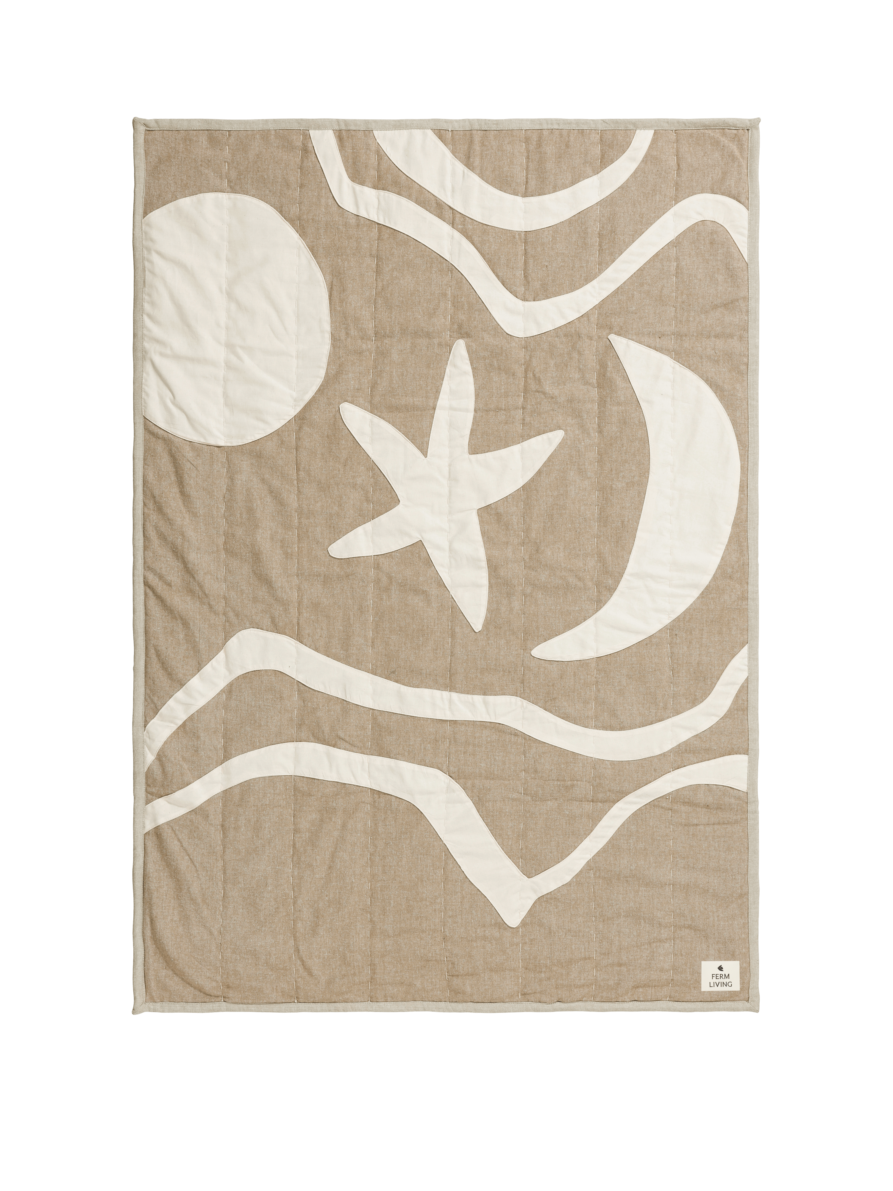 Prešívaný pléd KOVE APPLIQUÉ zlomená biela s béžovou