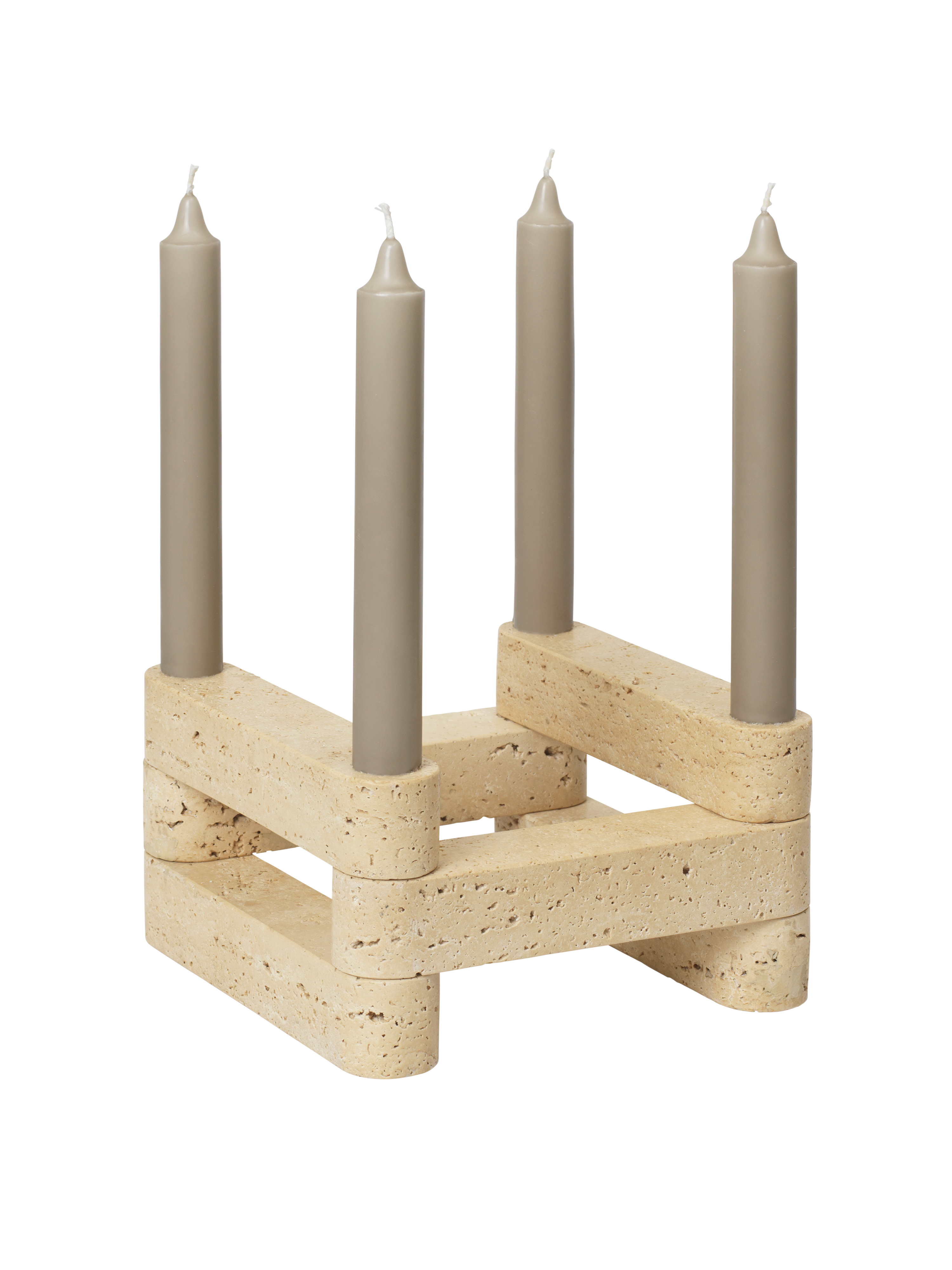 Modulový svietnik NEWEL travertín
