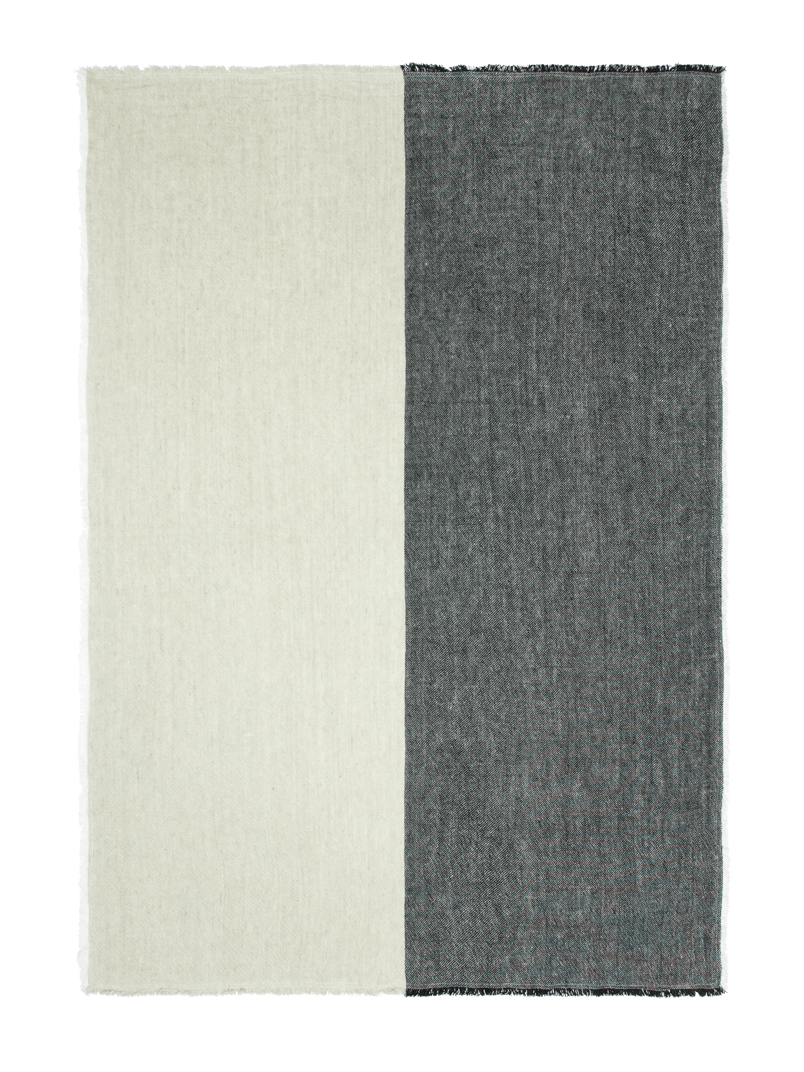 Linen bedspread PILA gray with cream