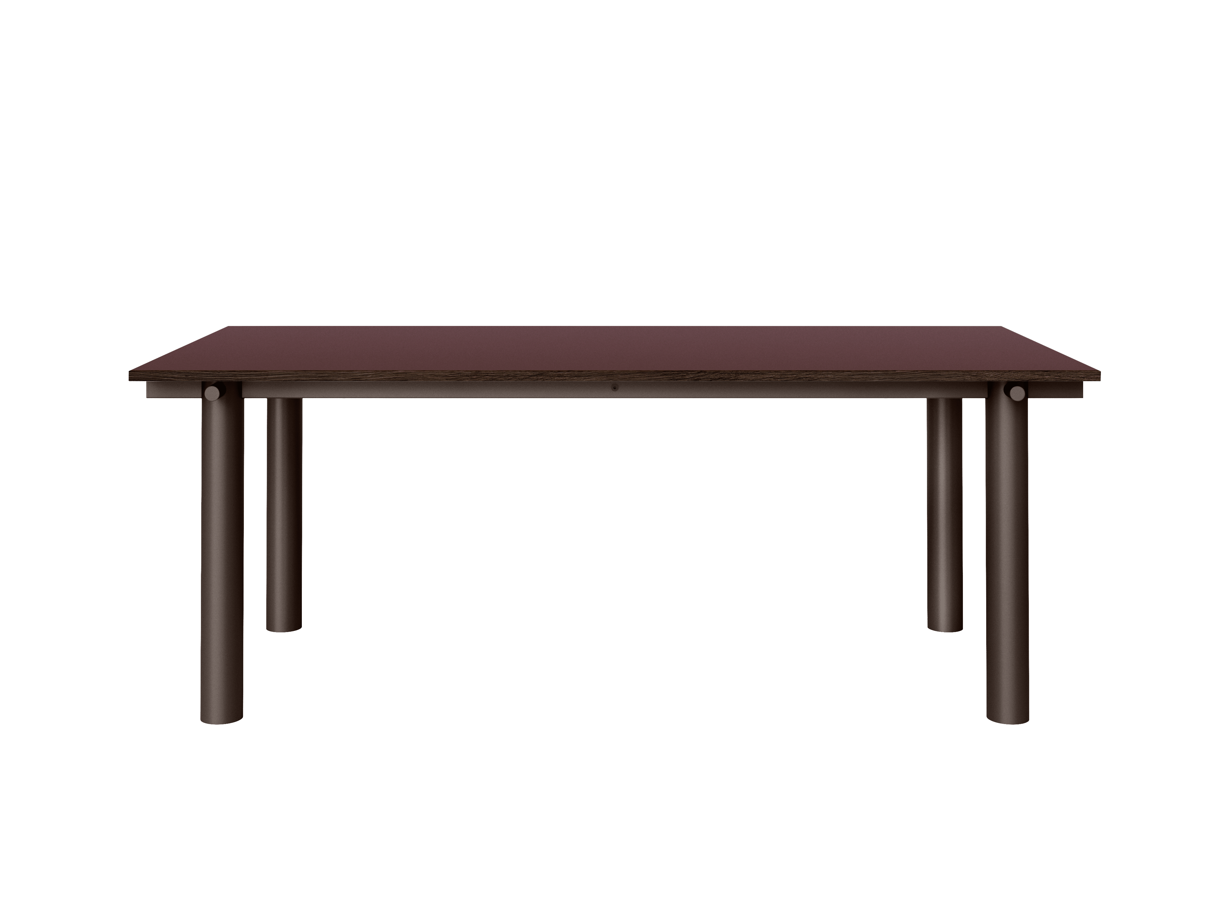 ATURA Table with Burgundy Top and Chocolate Base
