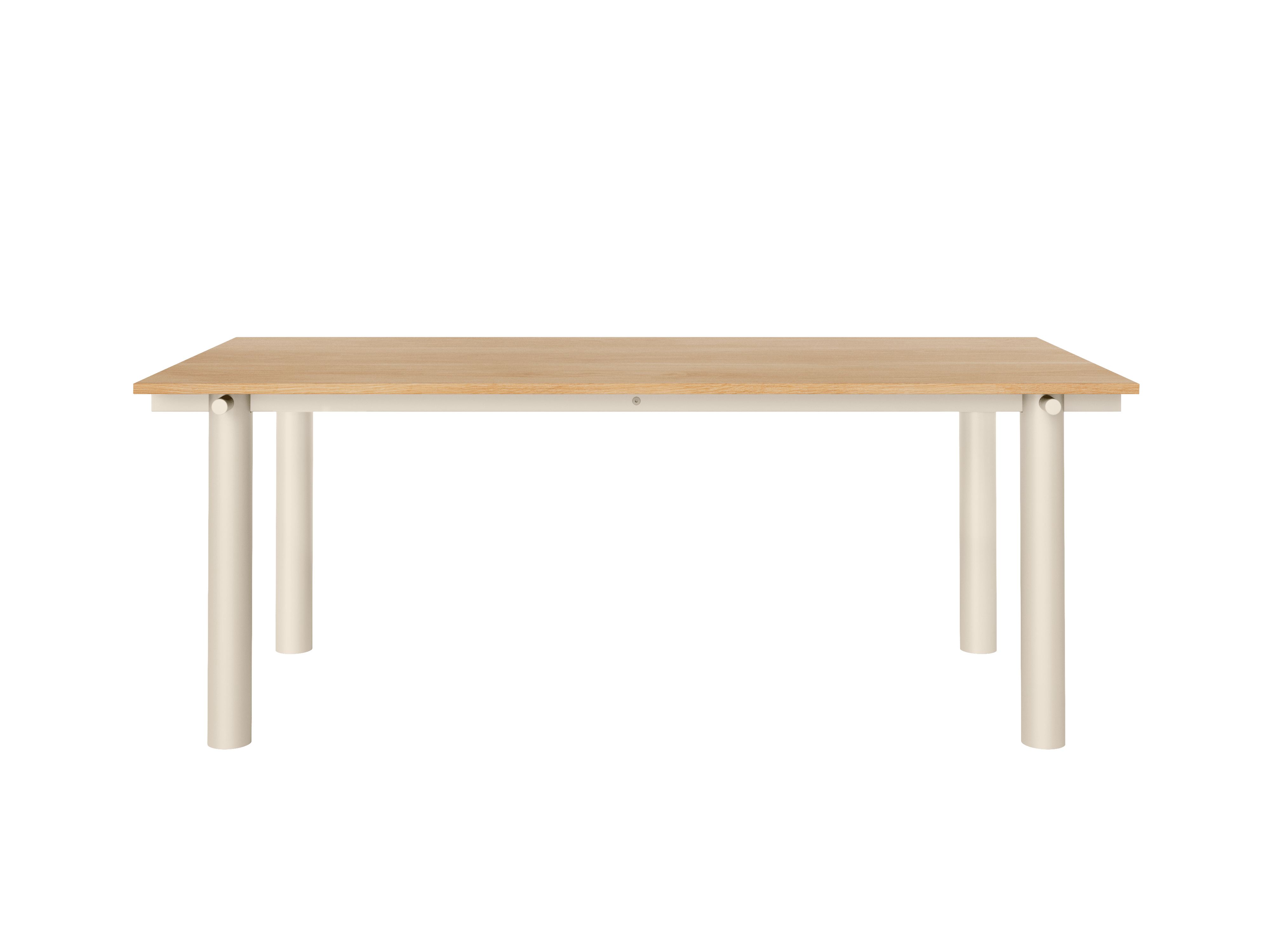 ATURA Table with Oak Top and Beige Base