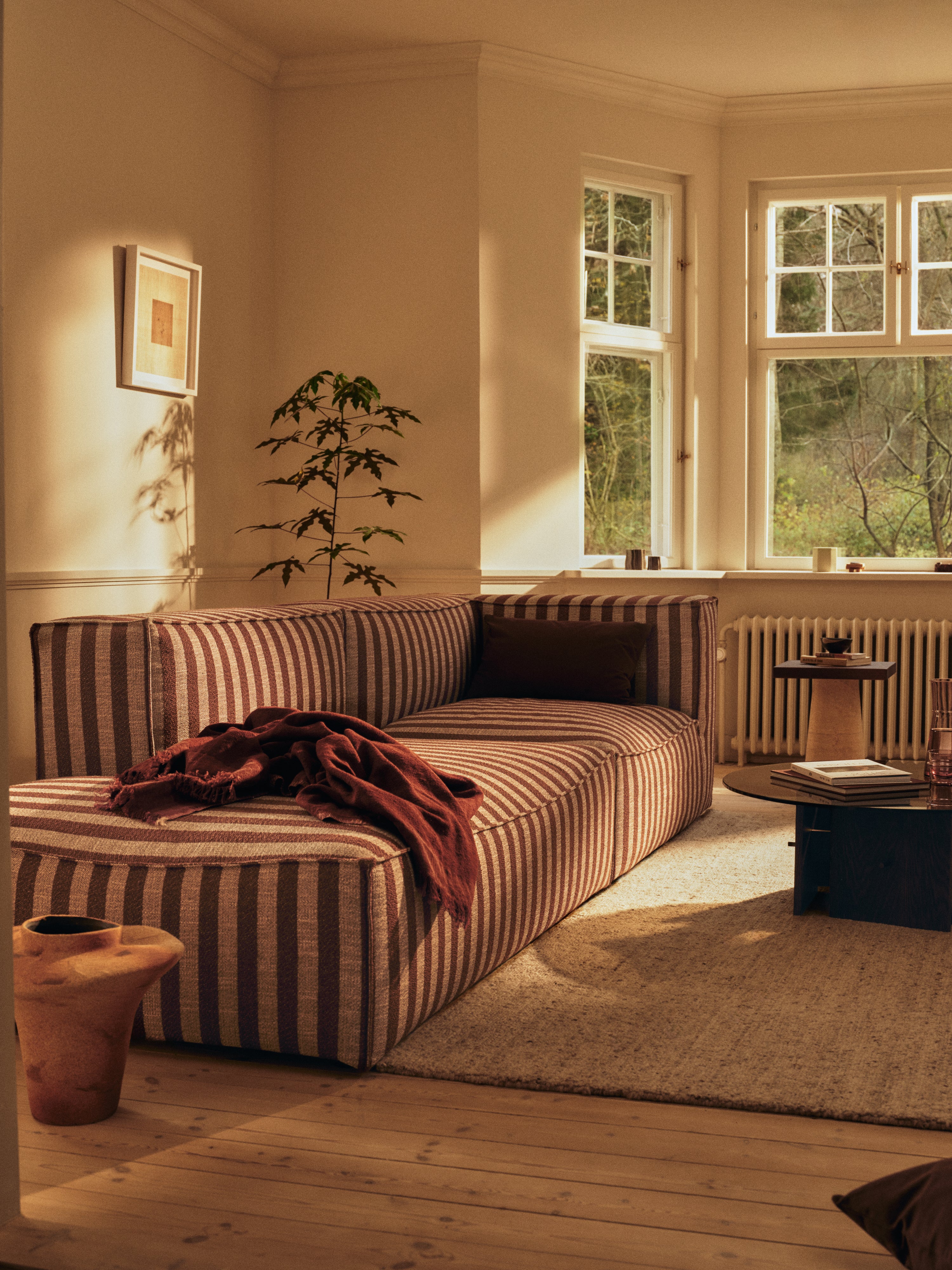 Modulárna pohovka CATENA Louisiana - otvorený koncový prvok ľavý čierny s pieskovým