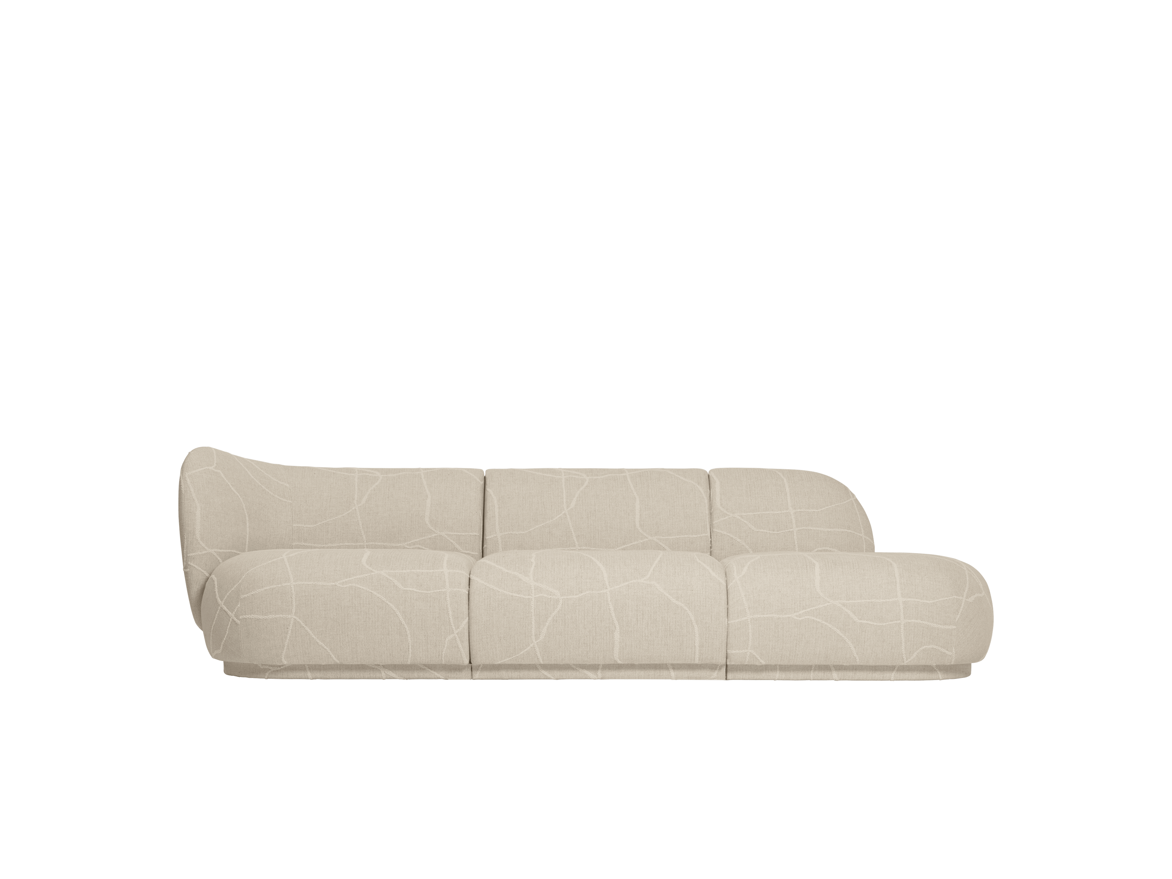 RICO Can Lis Modular Sofa - Right-Open End Element in Sand with White