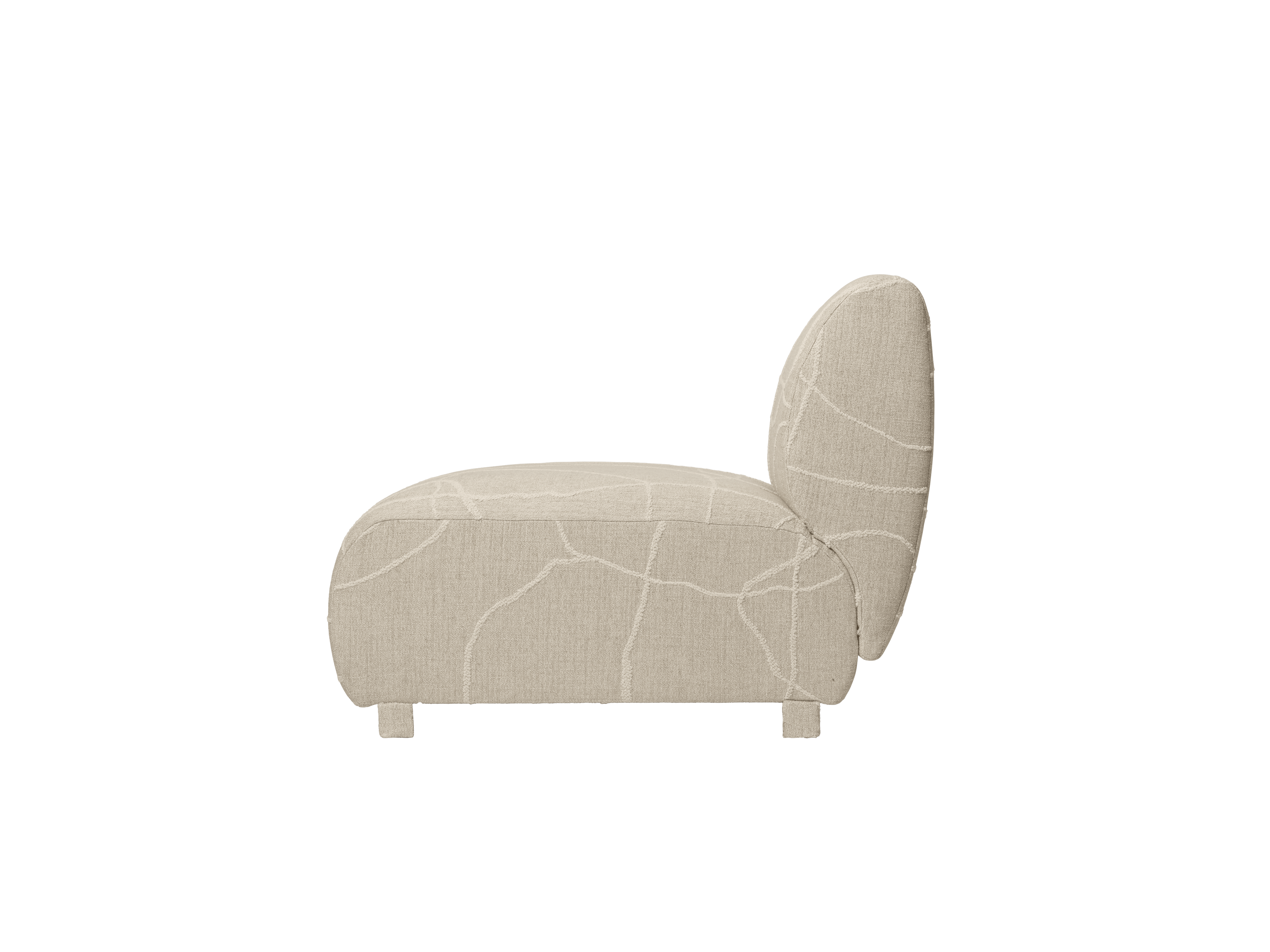 RICO Can Lis Modular Sofa - Right-Open End Element in Sand with White