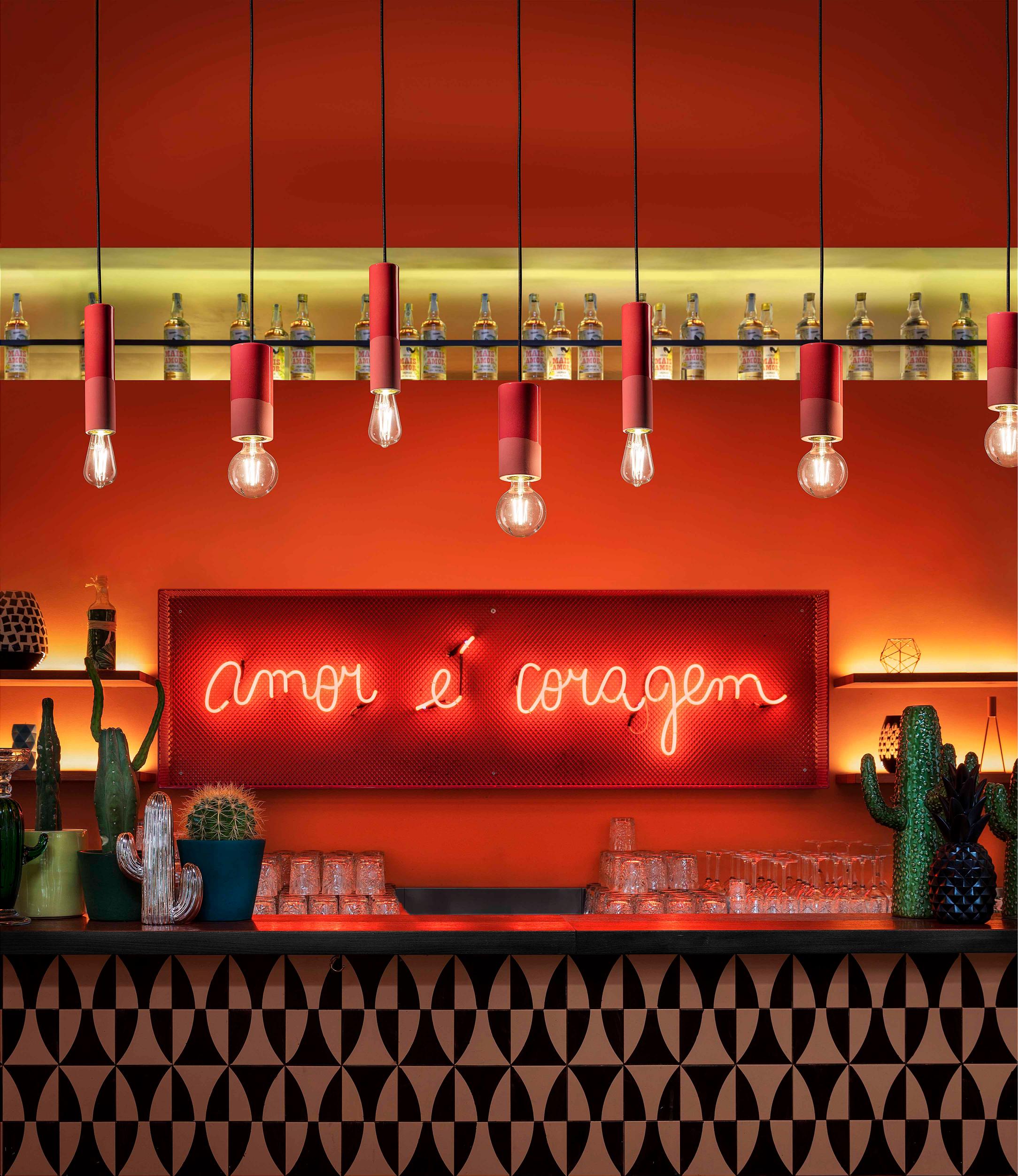 Závesná keramická lampa PI červené kvety