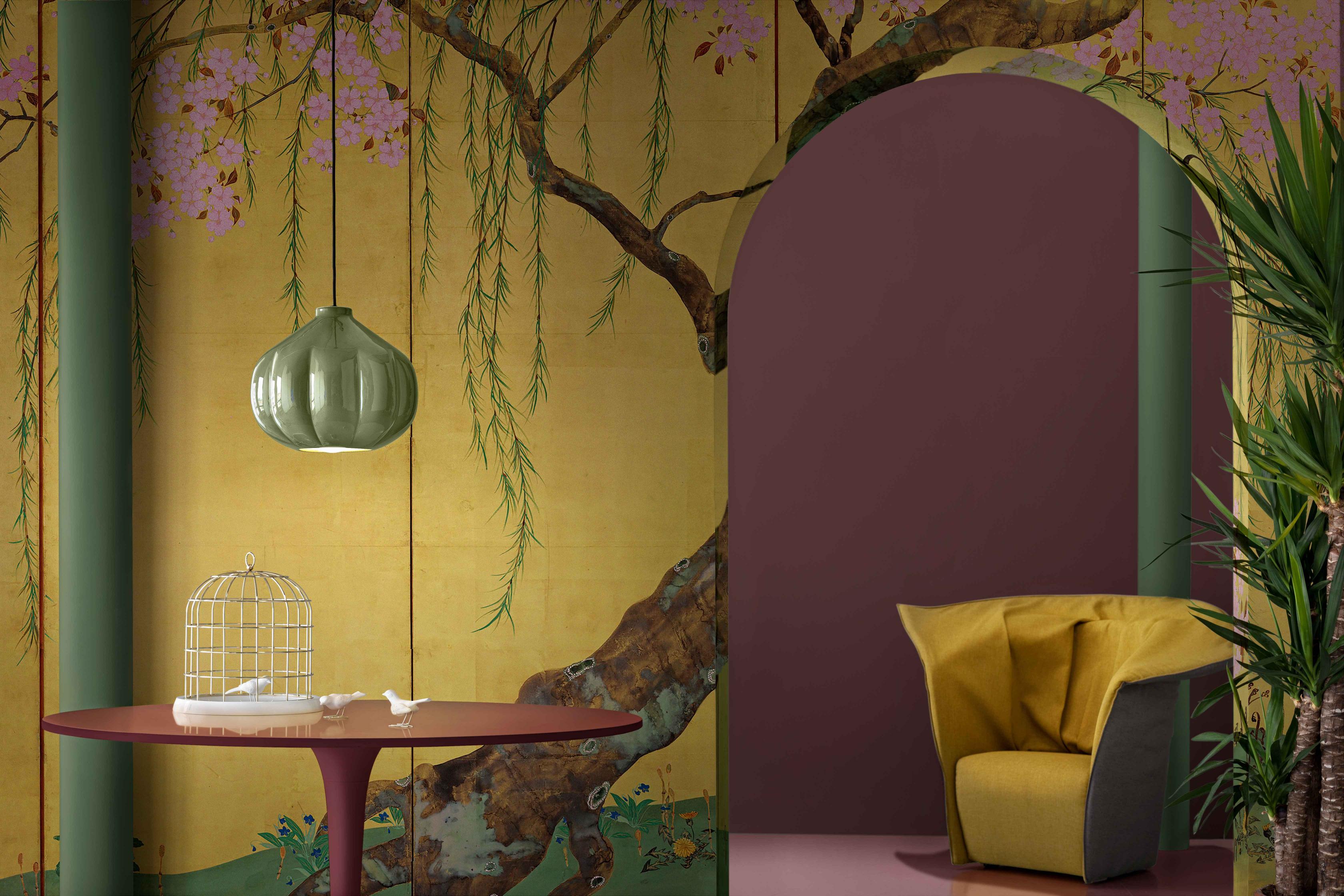 Závesná keramická lampa AFOXÉ šalviová