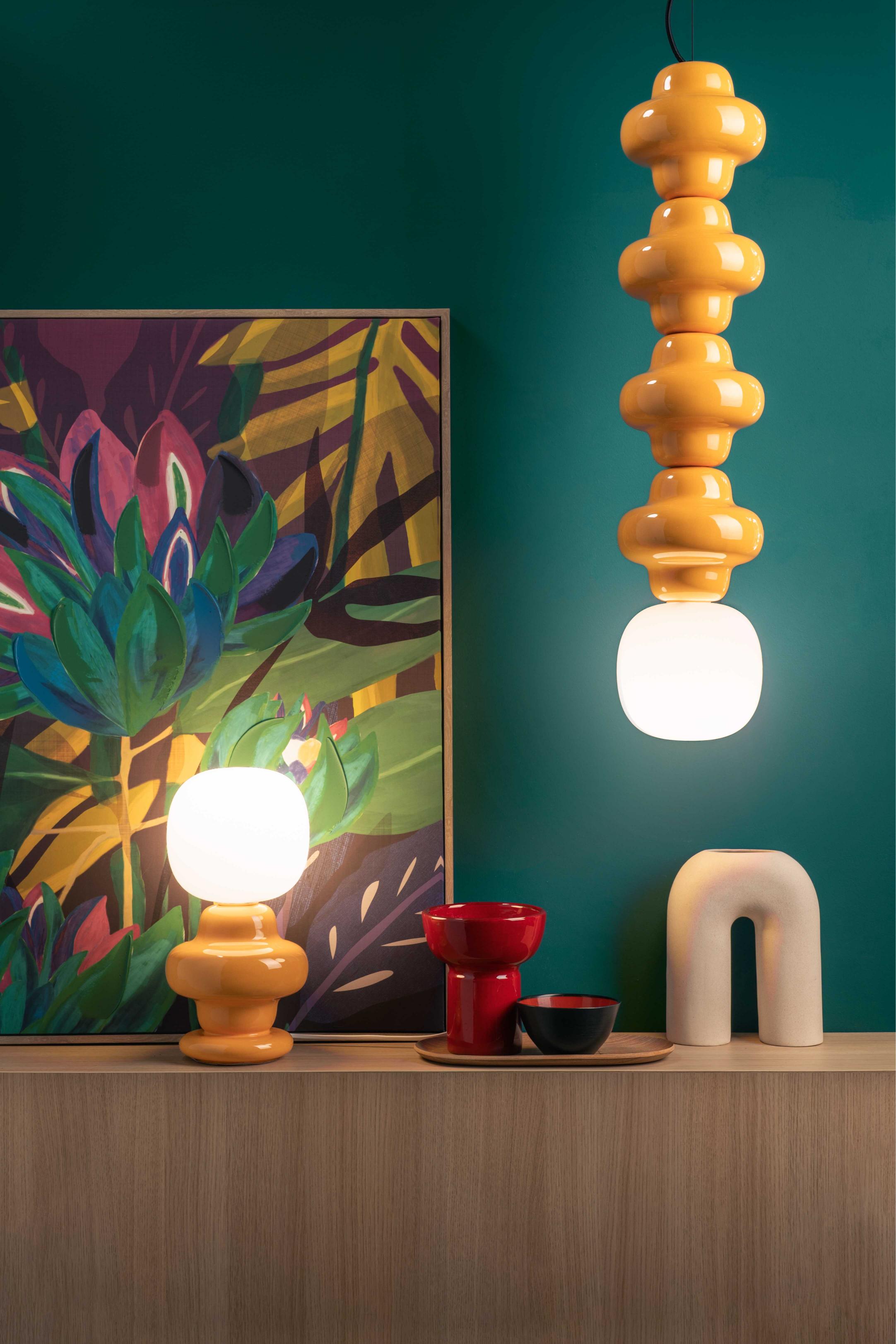 Keramická stolná lampa COPACABANA moka