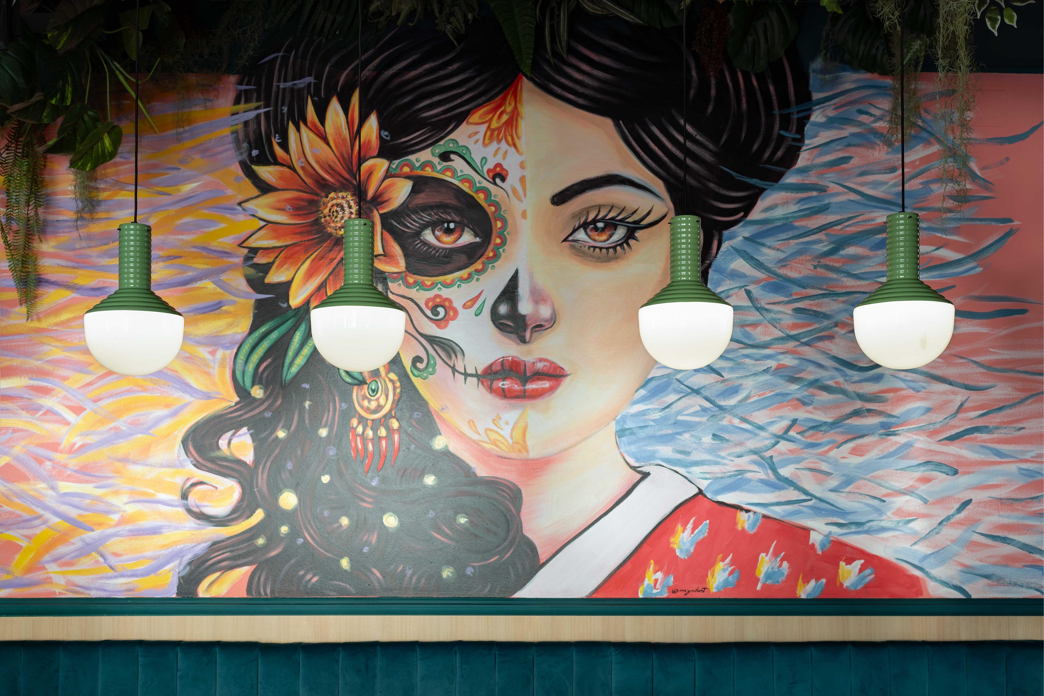 Závesná keramická lampa SELARÒN oranžová