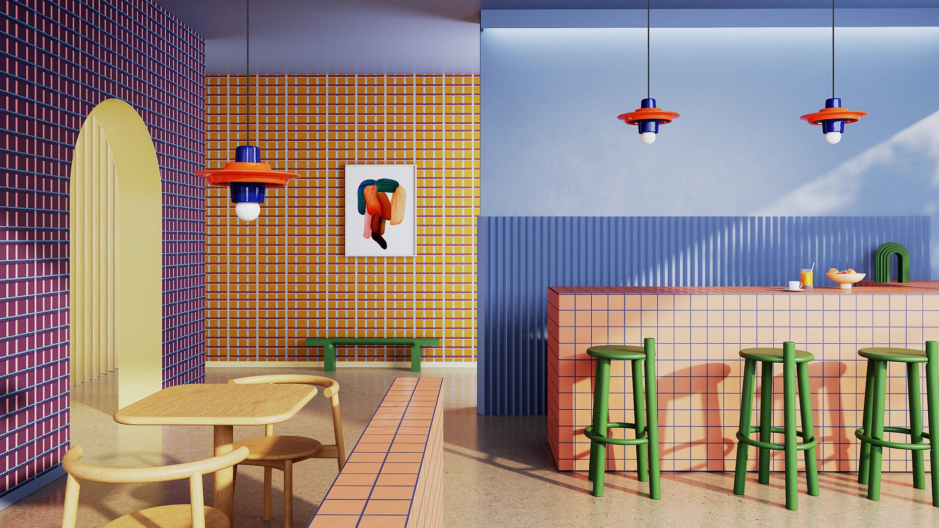 VOILÀ beige ceramic pendant lamp with cream