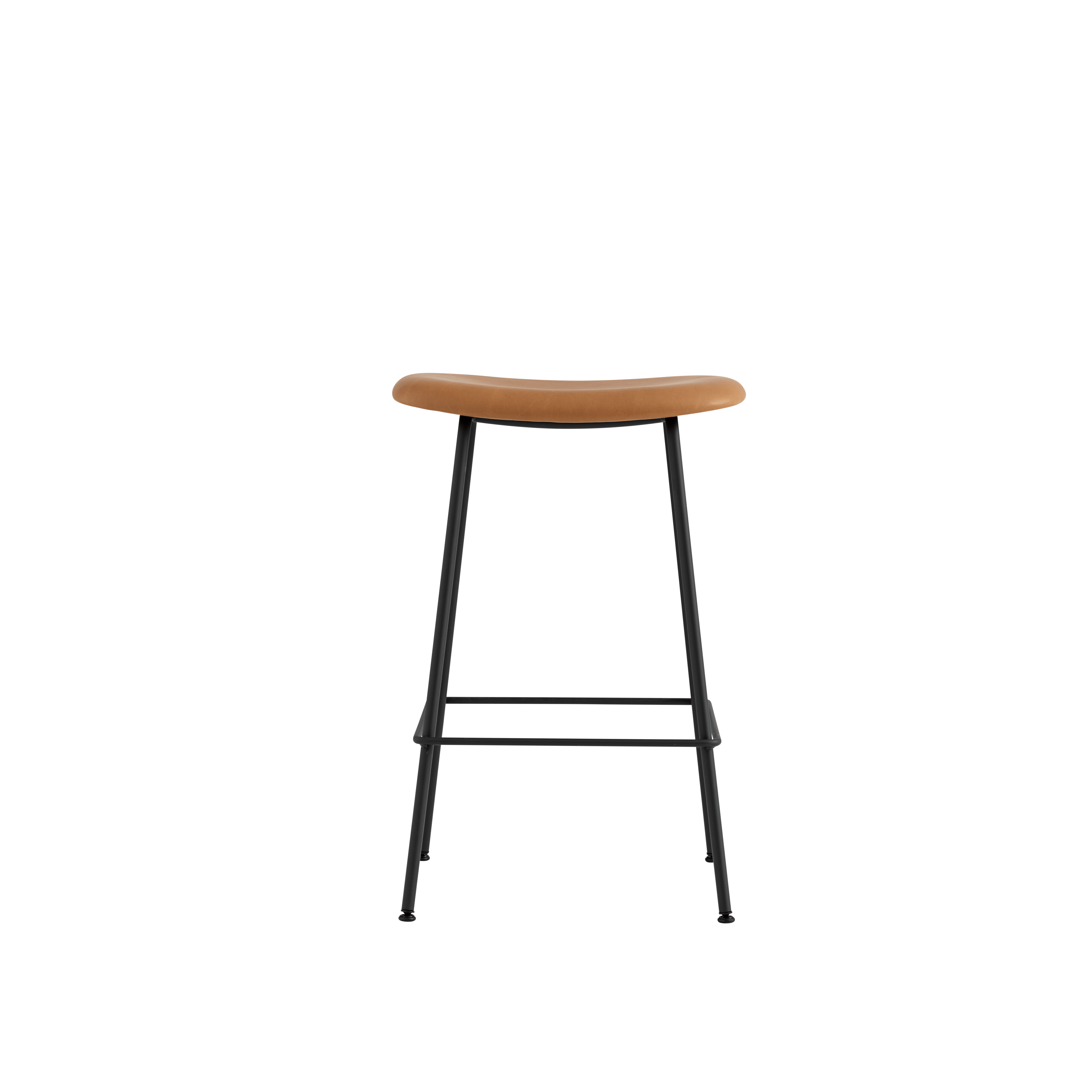 Customized FIBER Stool with Upholstered Seat and Steel Base