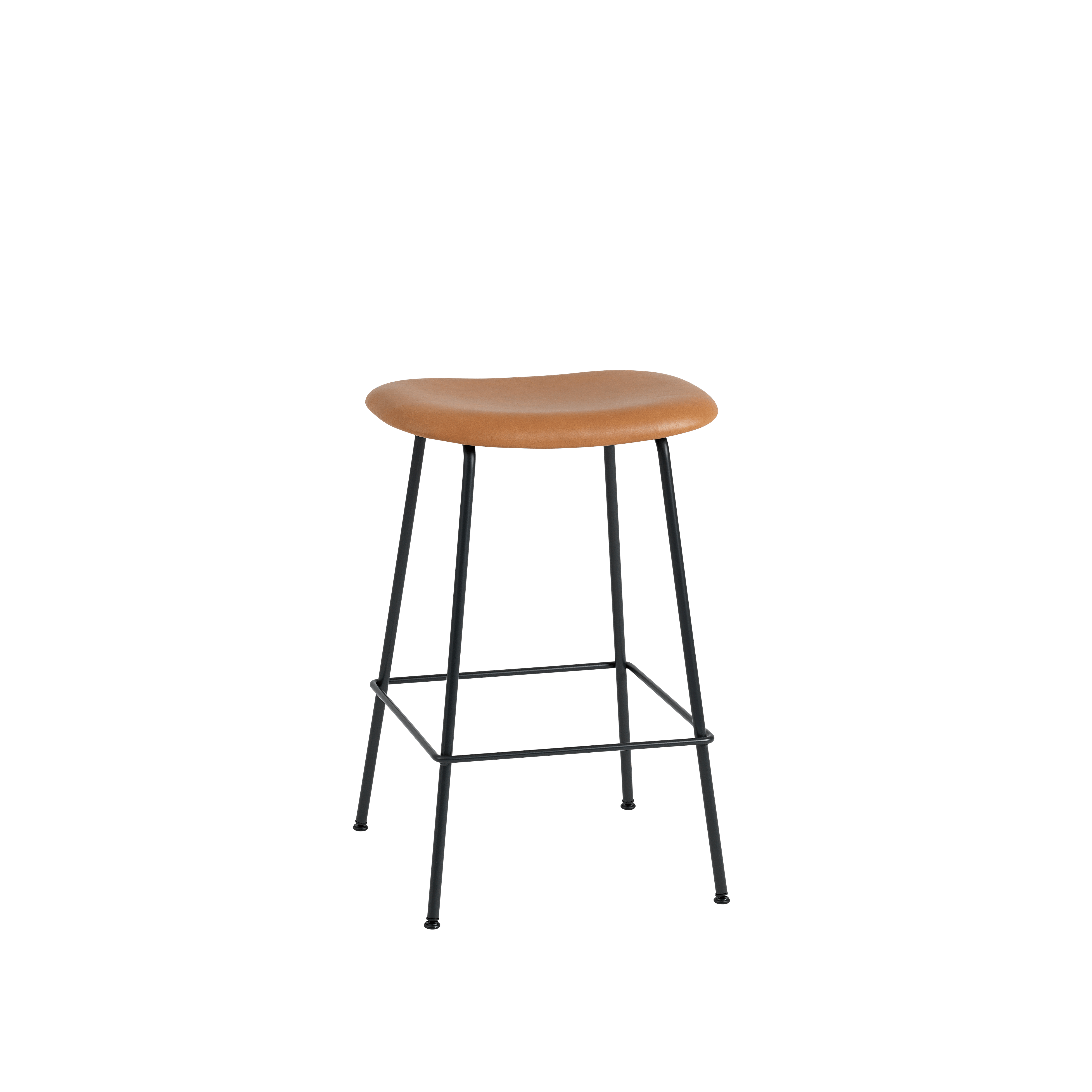 Customized FIBER Stool with Upholstered Seat and Steel Base