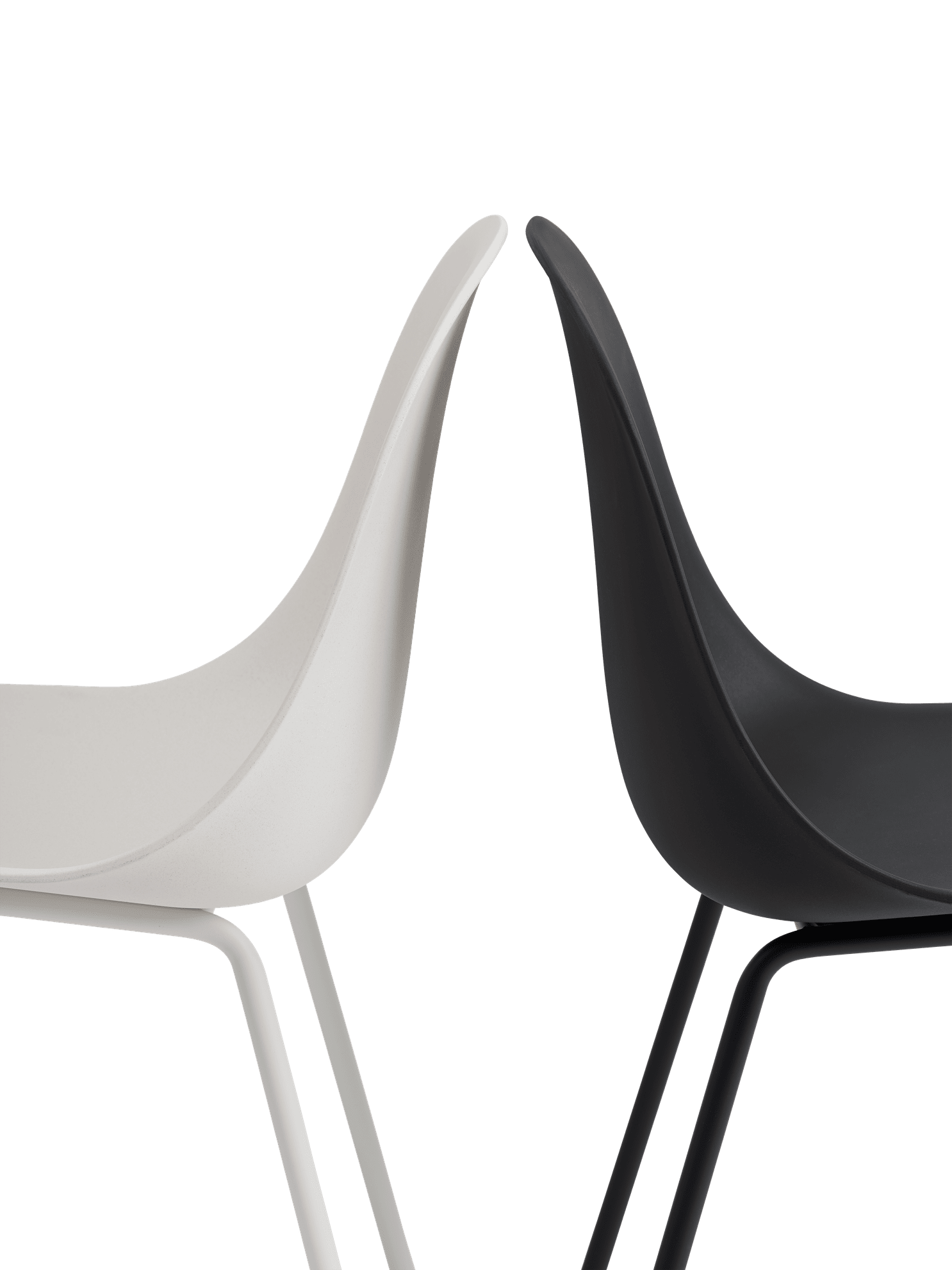 FIBER Chair in White with Steel Base