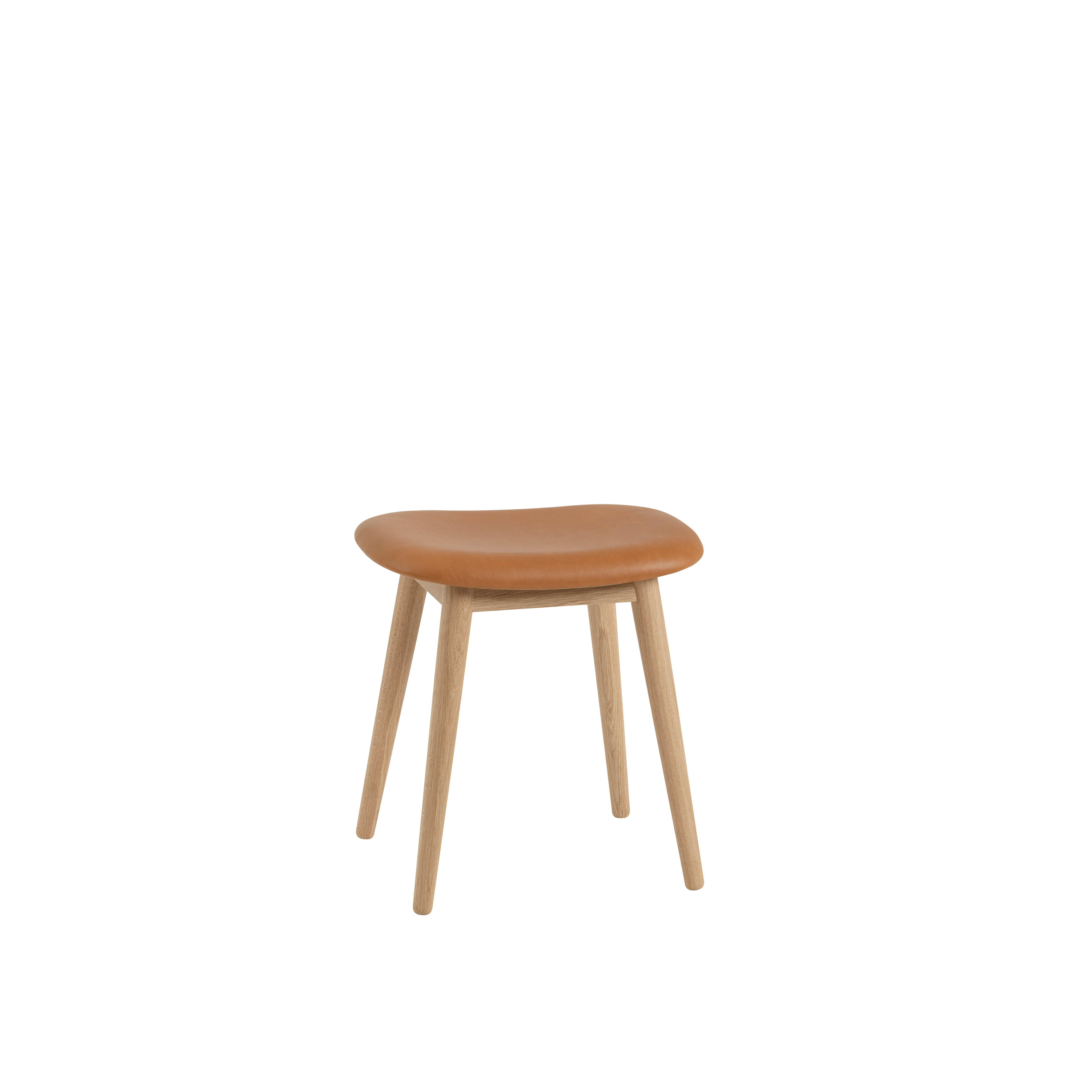 Personalized FIBER Stool with Upholstered Seat and Wooden Base