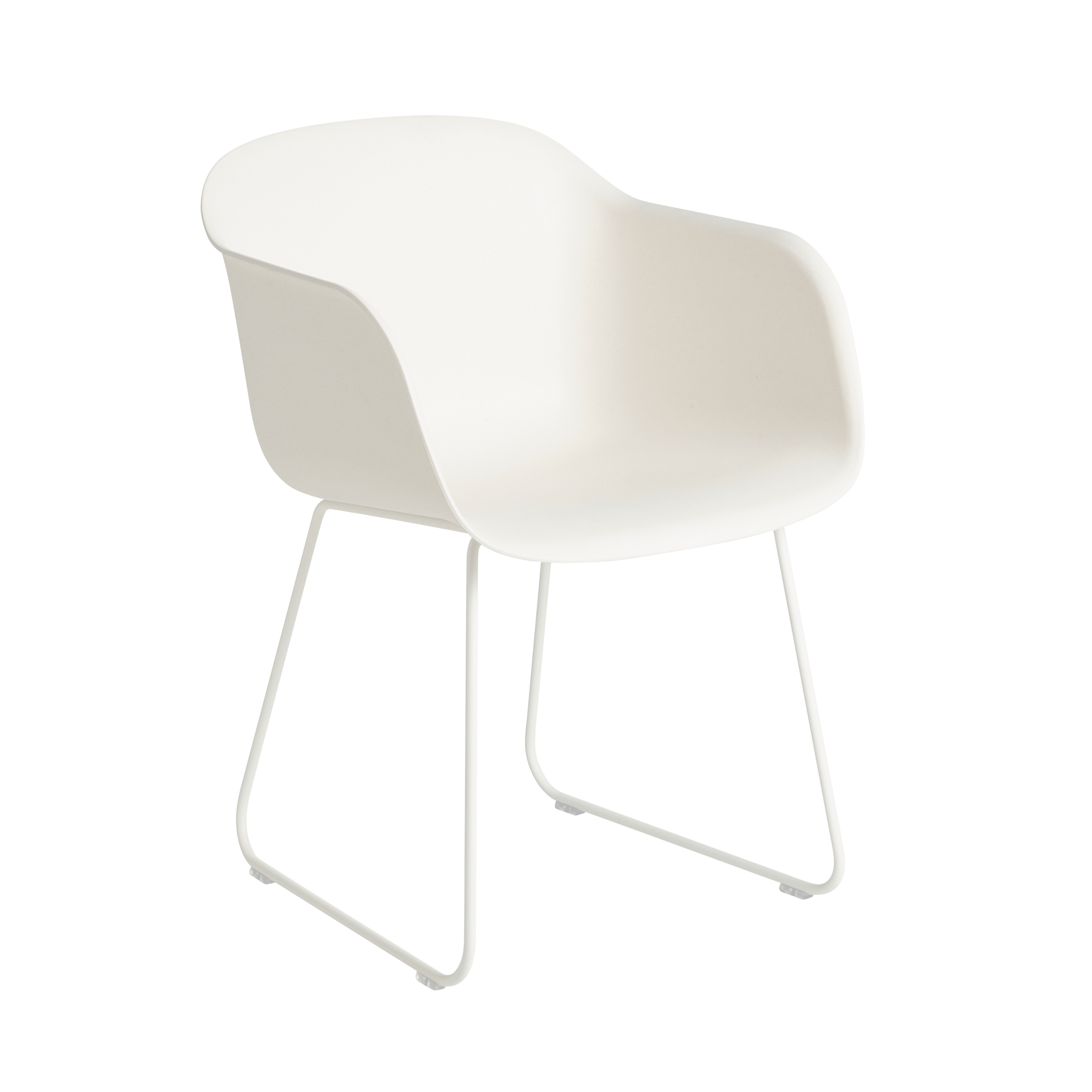 FIBER Armchair in White with Steel Rocking Base