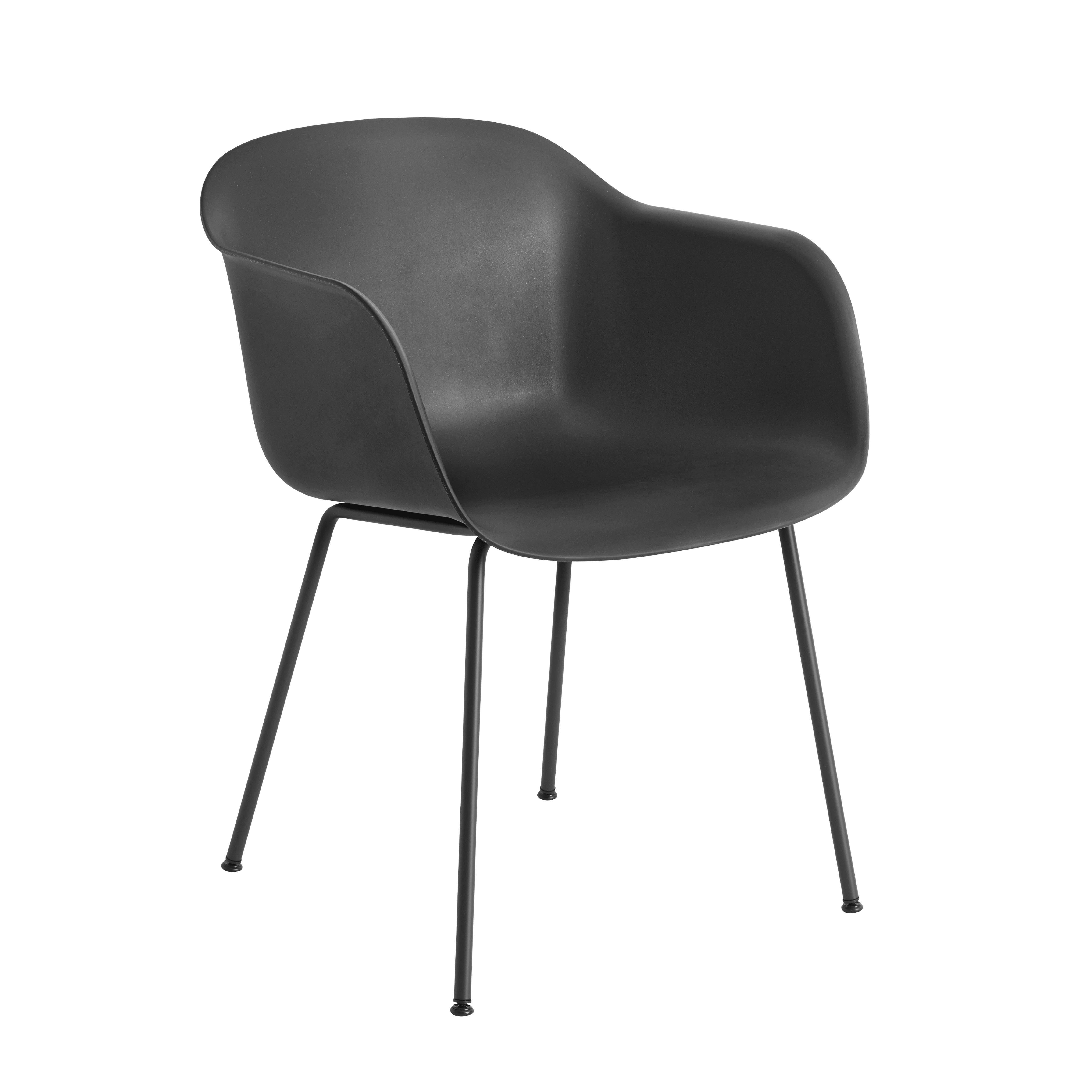 FIBER Armchair in Black with Steel Base