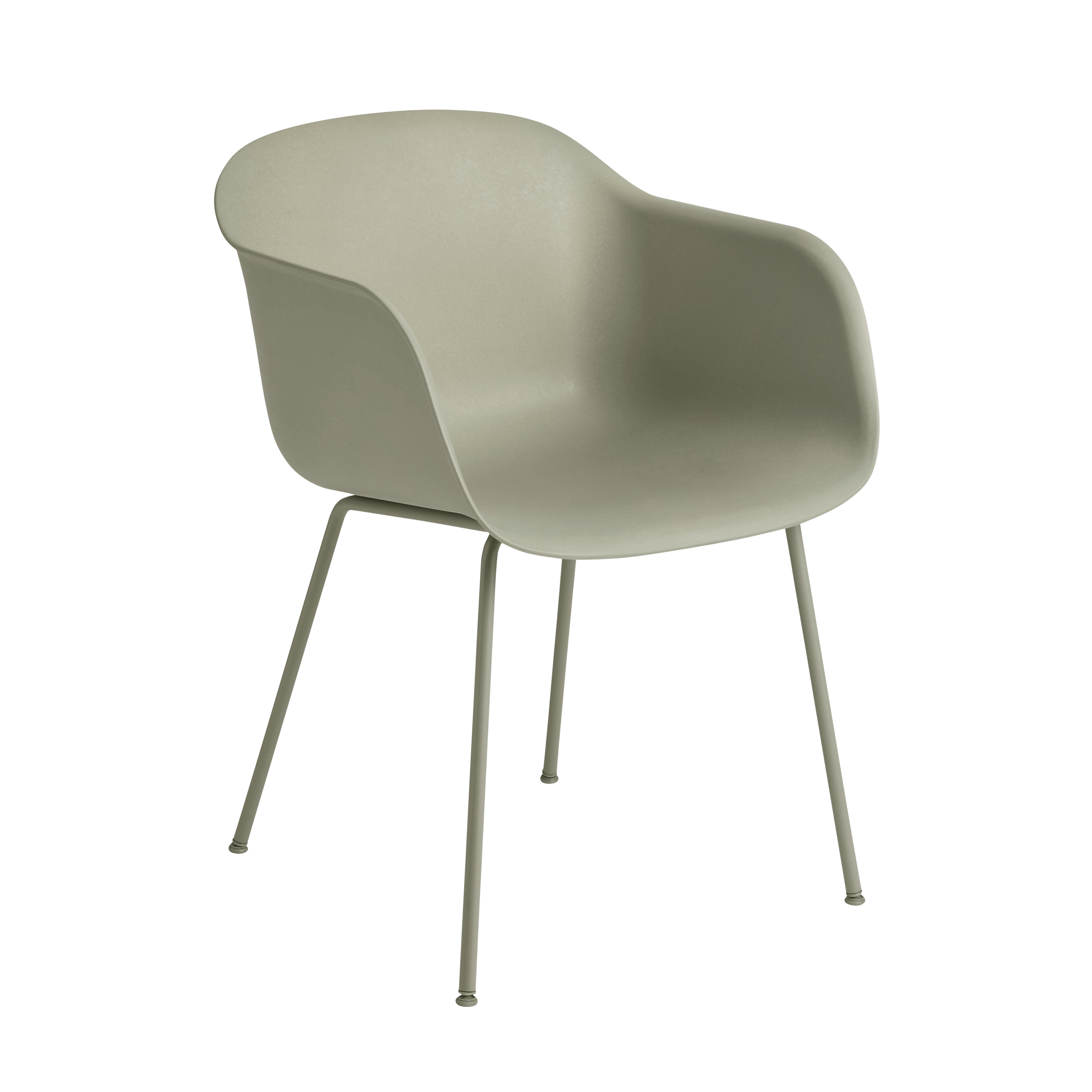 FIBER Armchair in Dirty Green with Steel Base