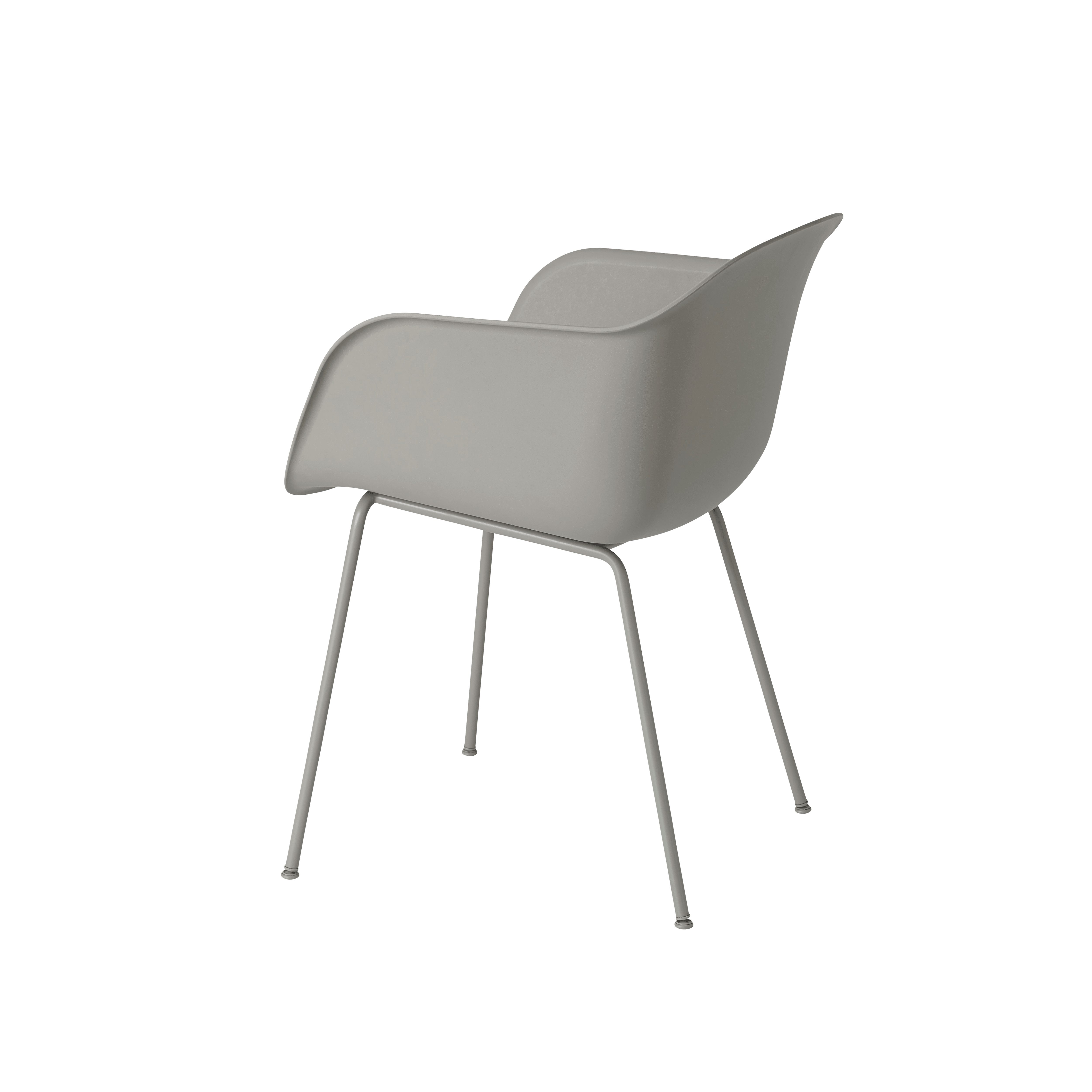 FIBER Armchair in Gray with Steel Base