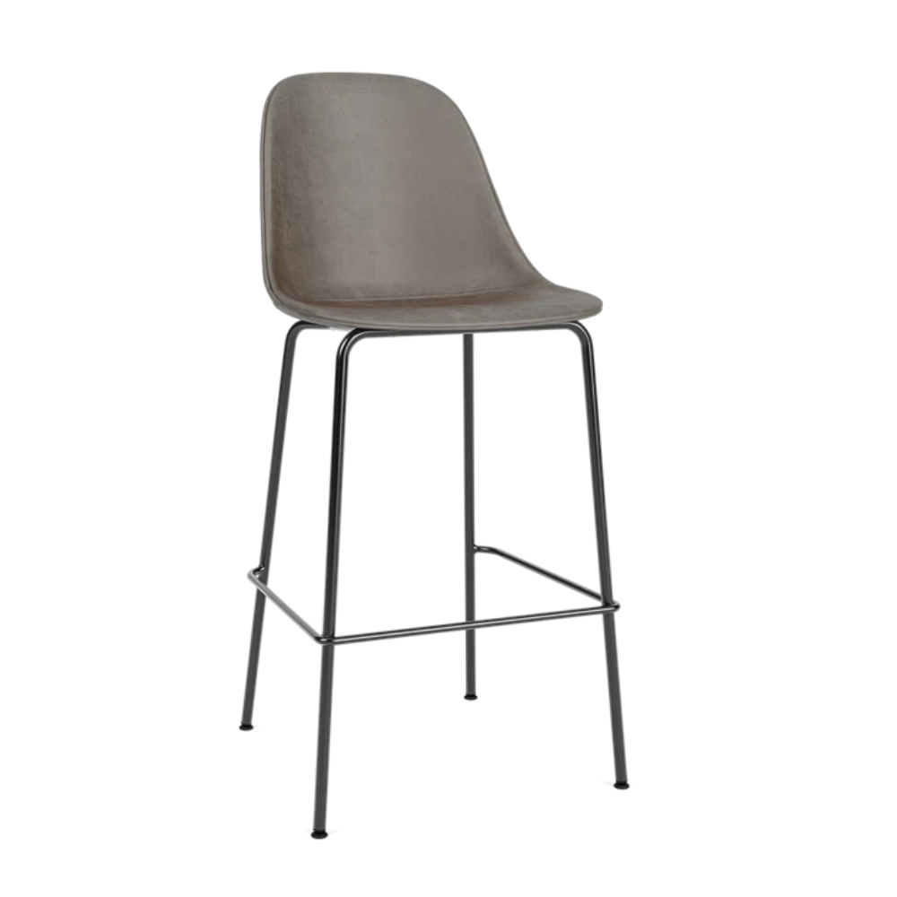 HARBOUR stool gray leather