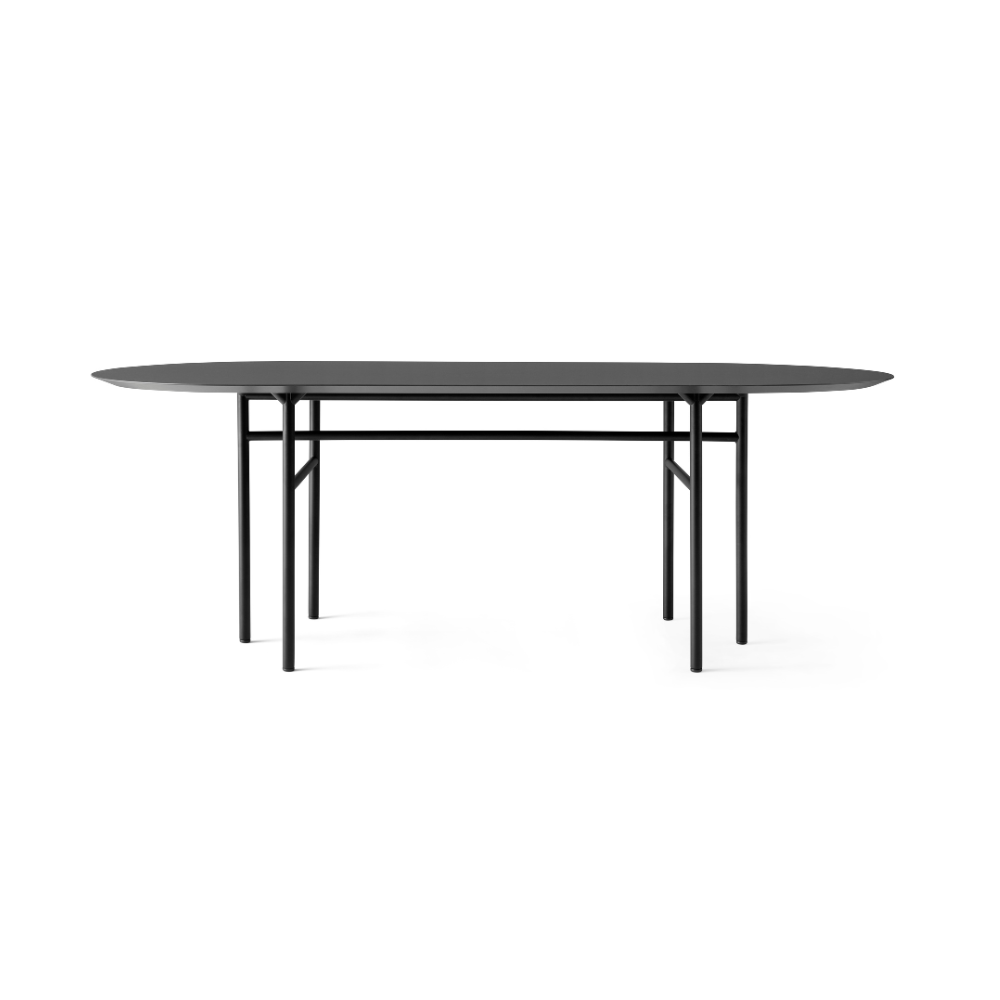 Stół owalny SNAREGADE czarny fornir dębowy