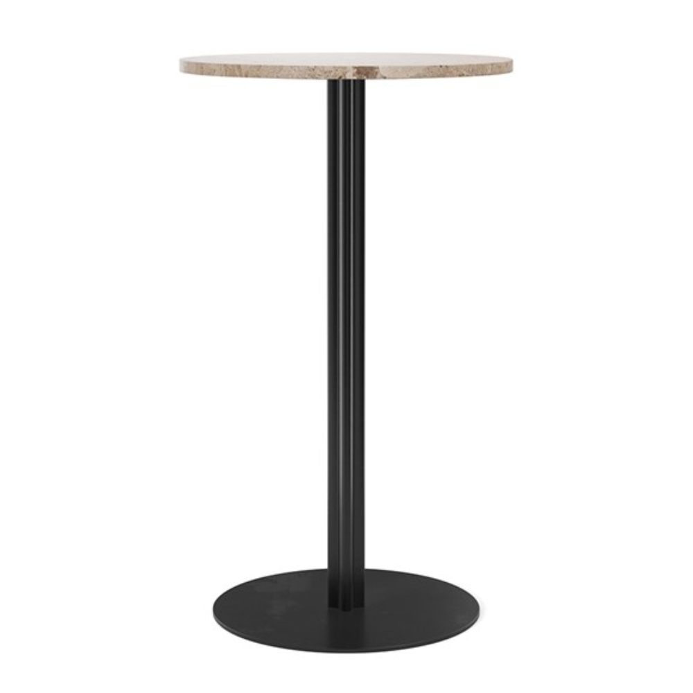 HARBOUR beige stone round bar table