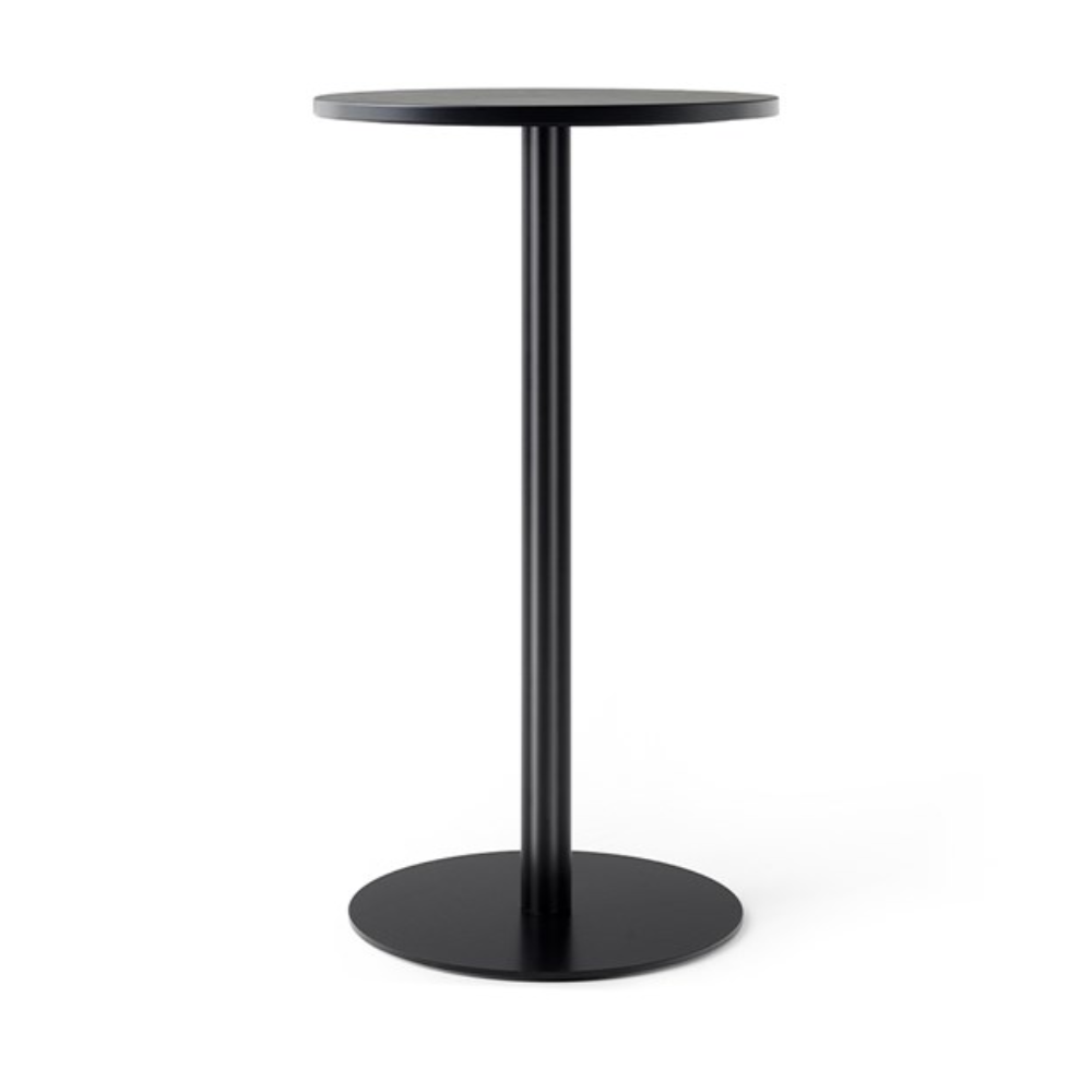 HARBOUR black round bar table oak veneer
