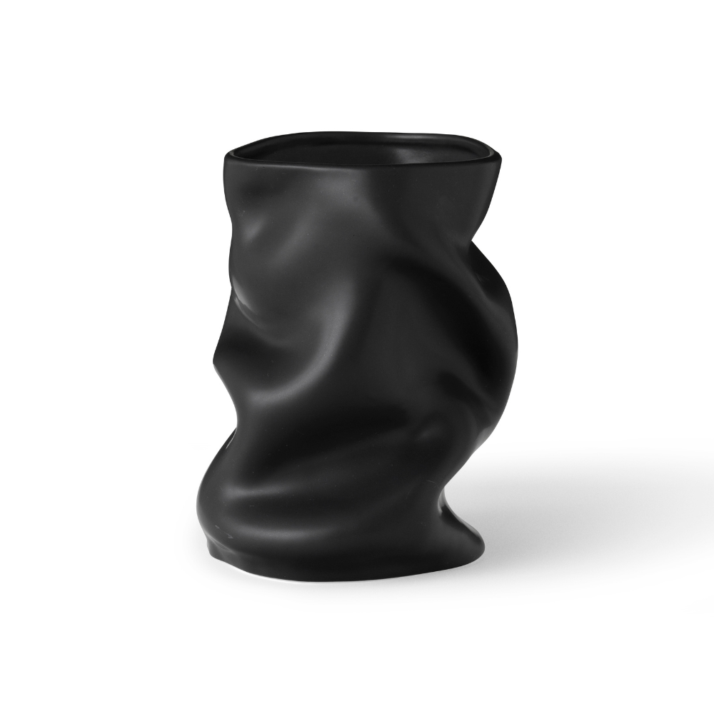 COLLAPSE vase black ceramic