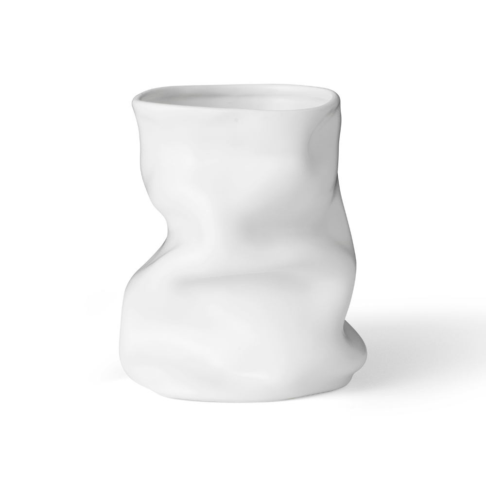 COLLAPSE vase white ceramic