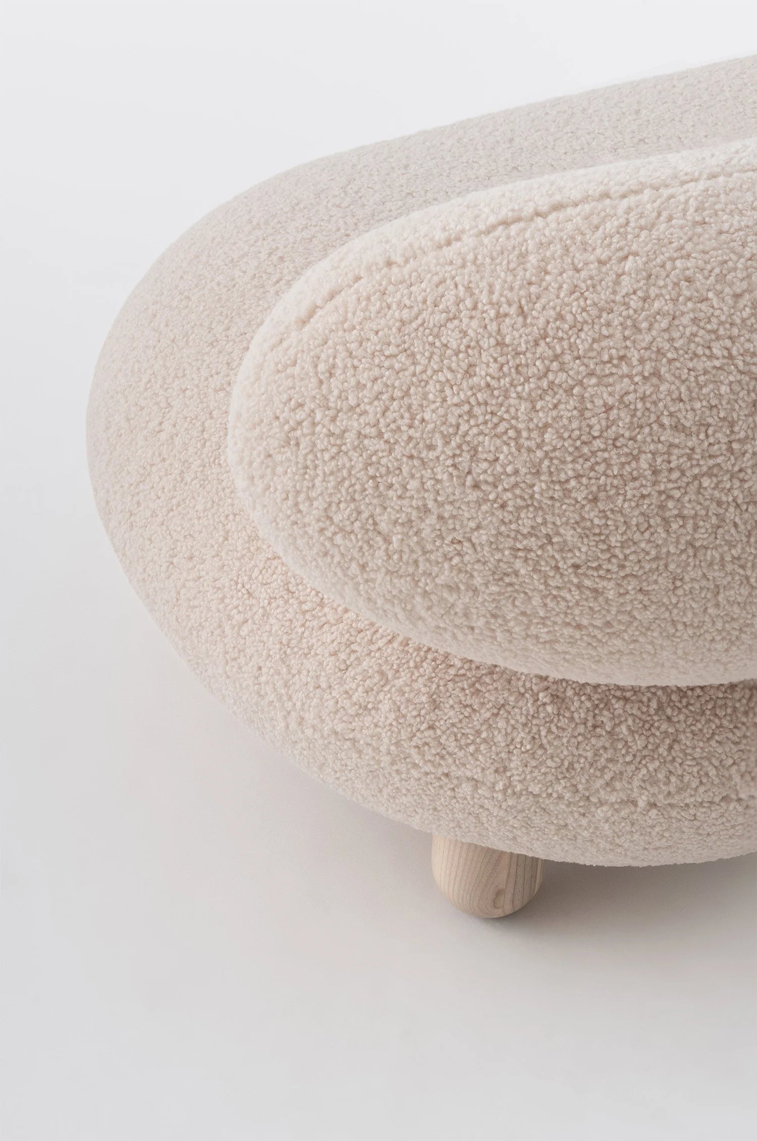 Upholstered FLOCK sofa with a wooden base