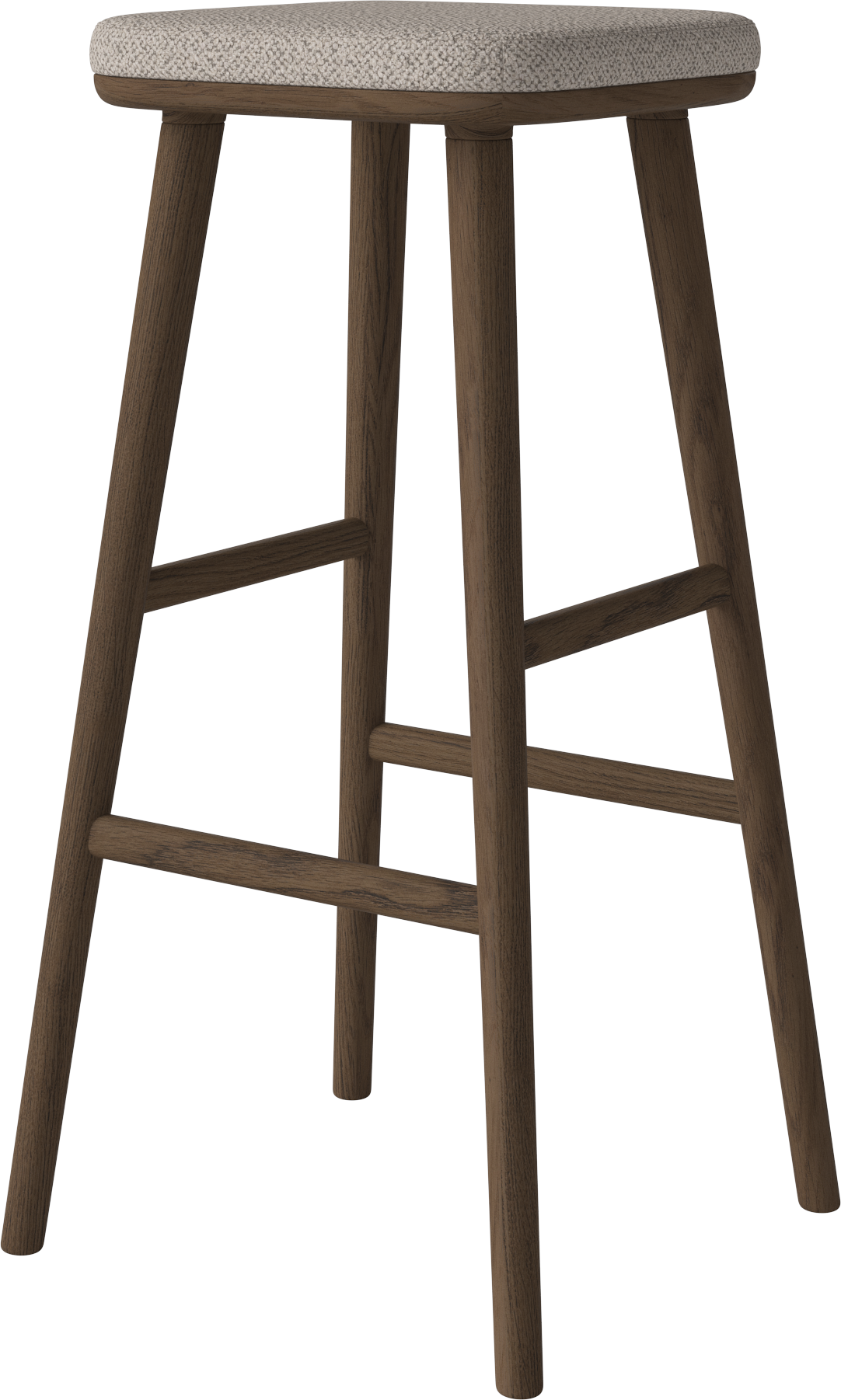 Hoker čalúnený FLOR s podstavcom z tmavého dubového dreva