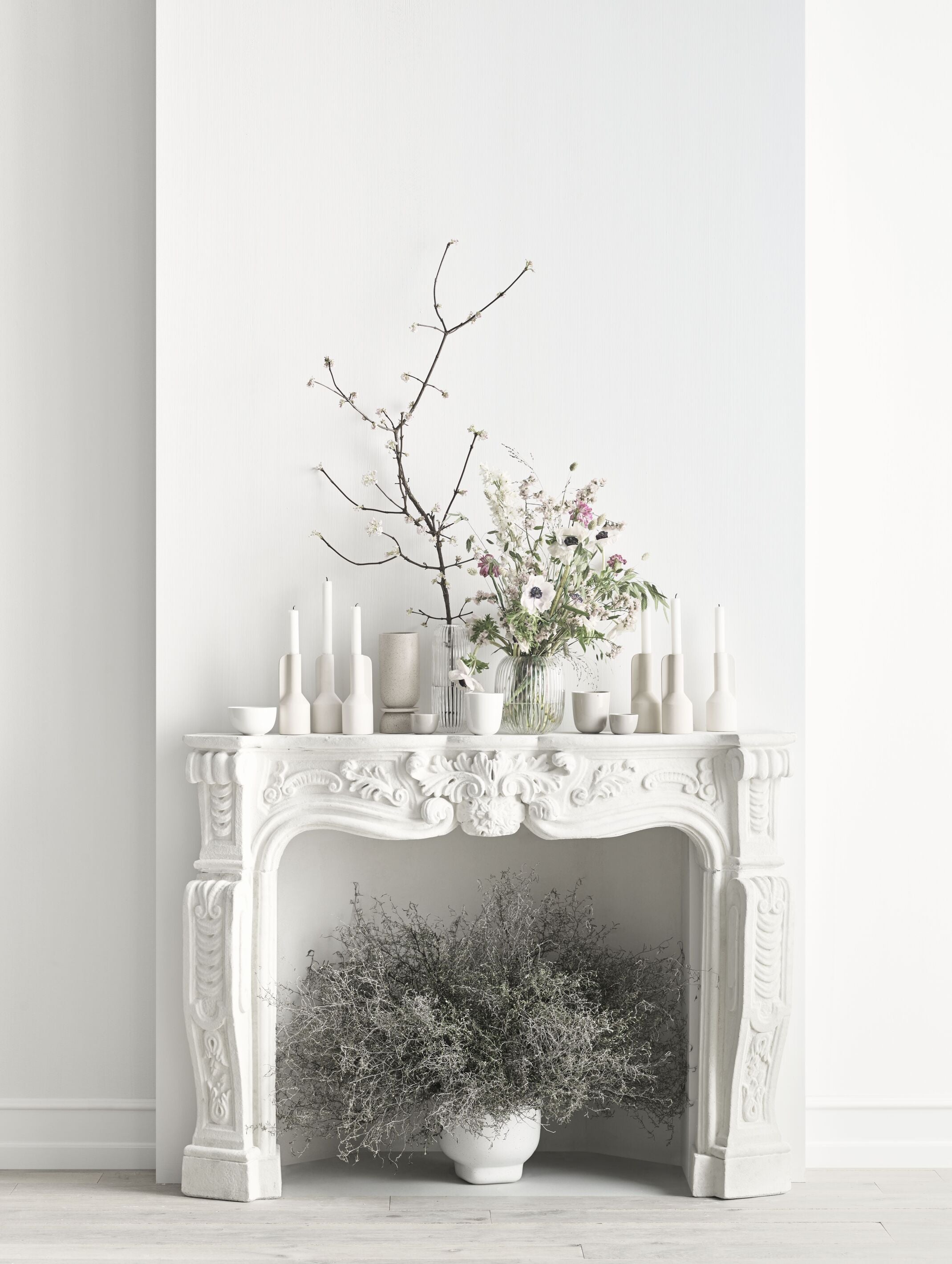 Sviečnik FALDA krémový